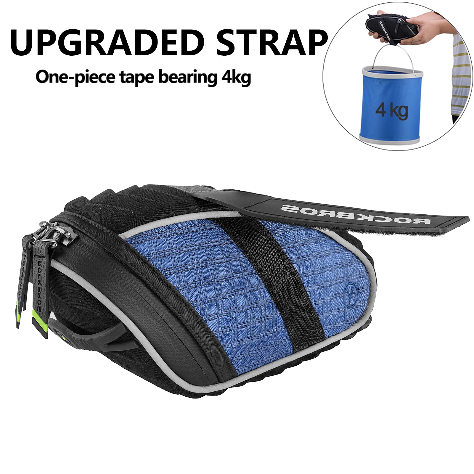 ROCKBROS 3D Shell Bike Saddle Bag - Waterproof Under Seat Bicycle Storage for Mountain & Road Bikes - Compact Cycling Seat Pack (Blue) - Perfect for Commuting, Trail Riding & Long-Distance Cycling