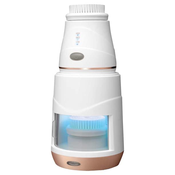 Conair Sonic Facial Brush with UV Sterilizer - Deep Cleansing & Exfoliating for Glowing Skin | Perfect for Daily Skincare Routine & Travel