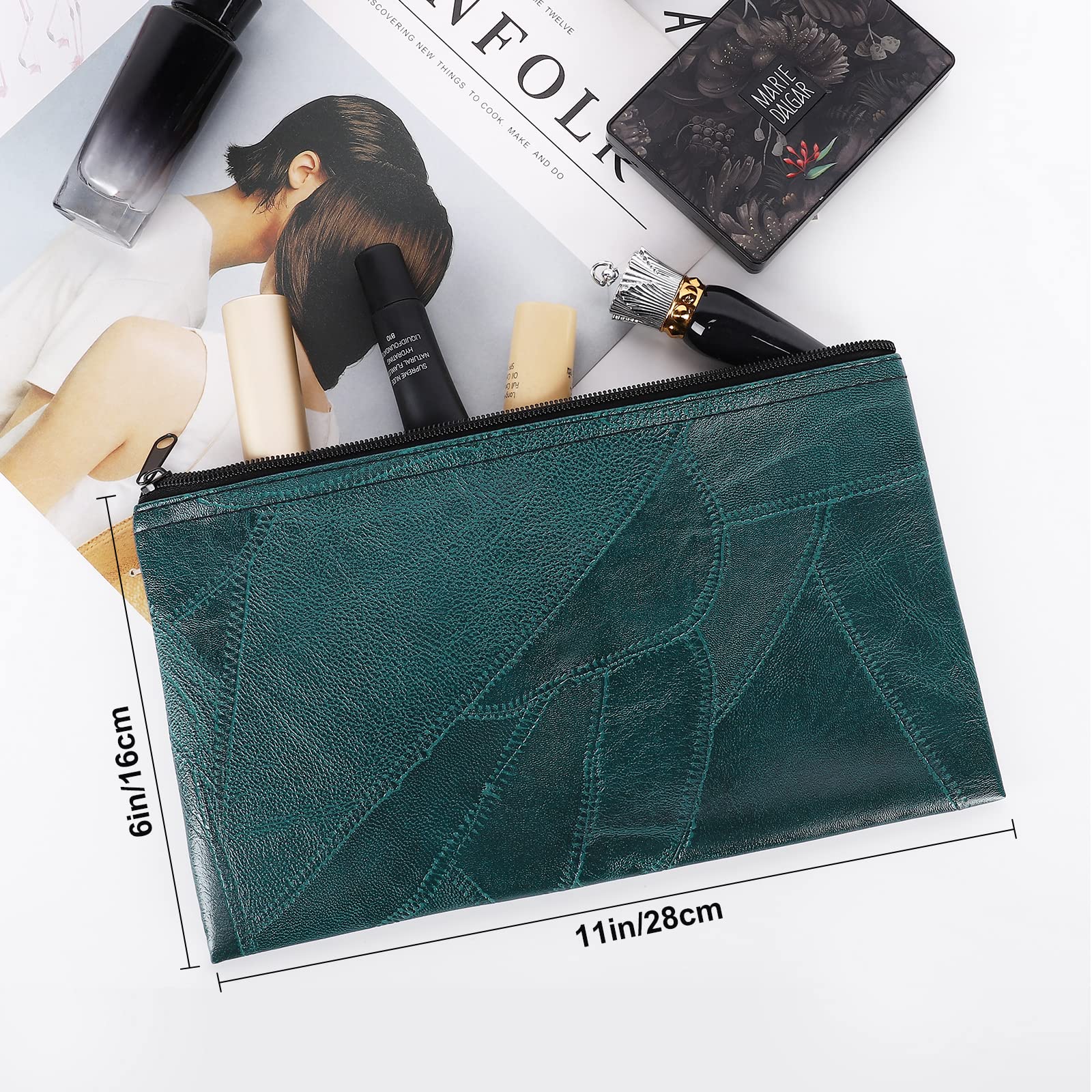 4pcs PU Leatherette Zippered Money Bags for Cash, Coins & Cosmetics - Travel & Retail Use
