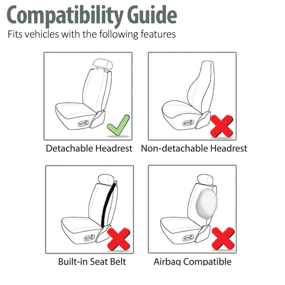 FH Group Universal Low Back Car Seat Covers Front Set - Washable Cloth Seat Protectors with Removable Headrest for SUV, Sedan, Van (Pink) | Perfect for Daily Commutes, Road Trips & Protecting Your Vehicle Interior