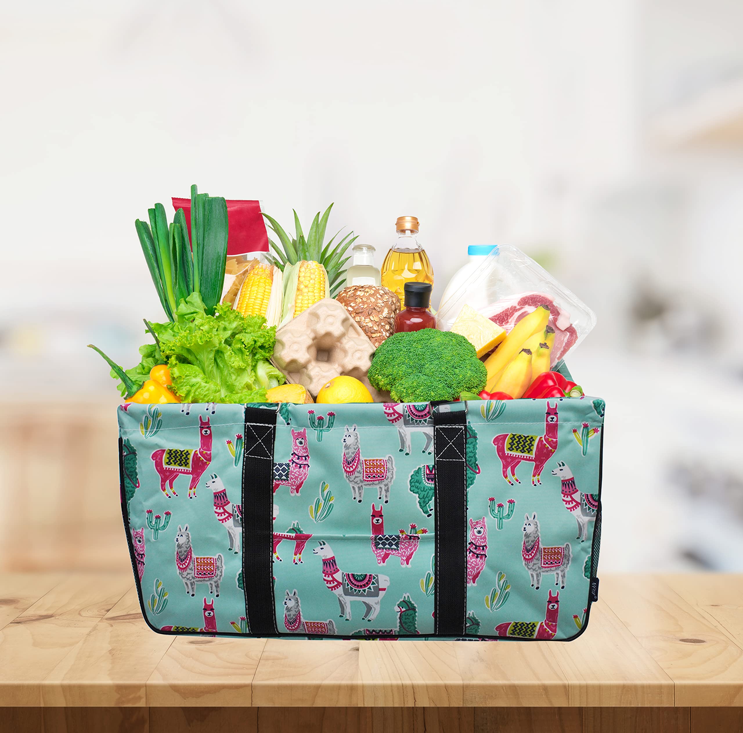 NGIL Extra Large Reusable Grocery Bags - Heavy Duty Foldable Shopping Tote for Groceries, Storage, Picnic, Beach - Perfect for Supermarket, Travel & Outdoor Activities