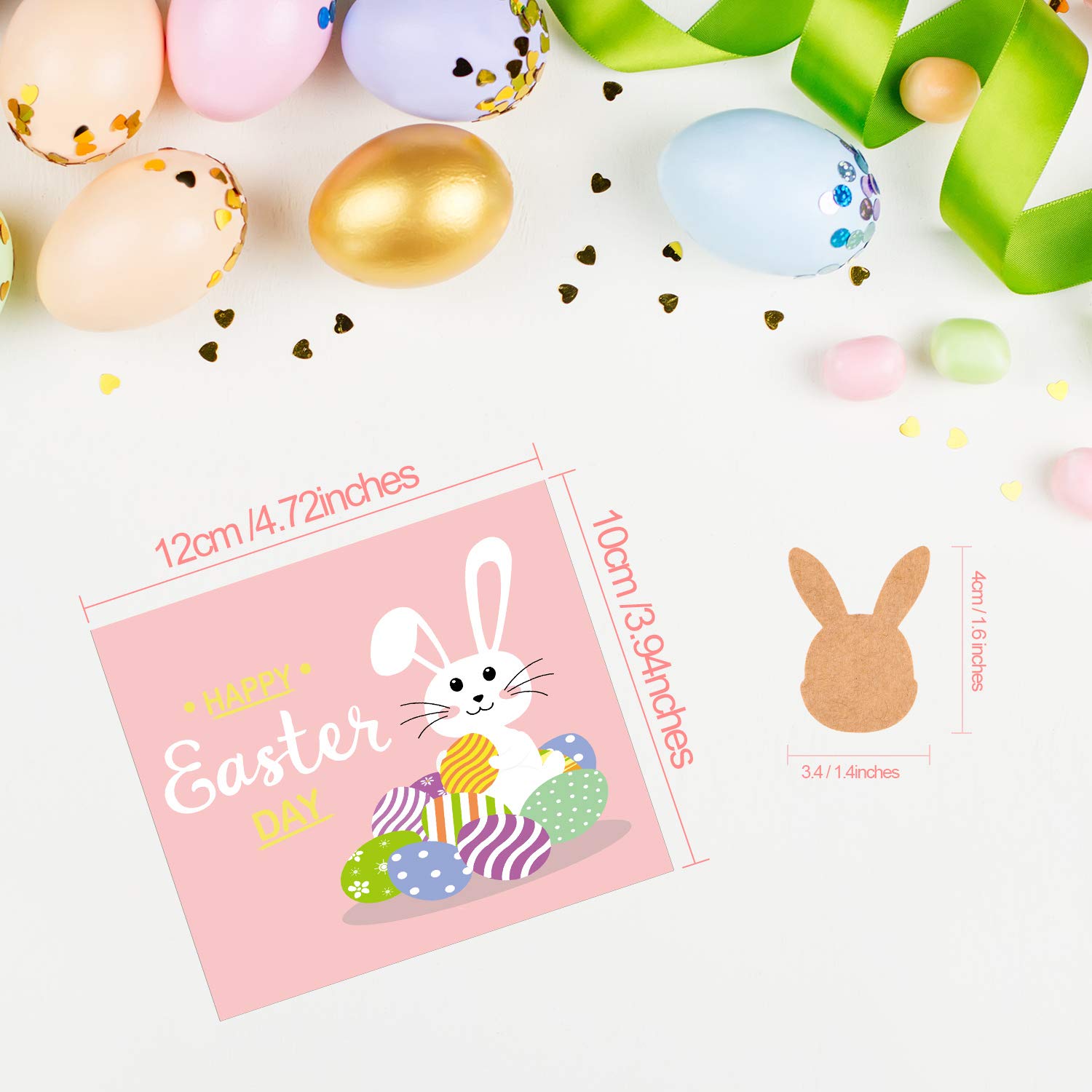 TUPARKA 36 Pack Easter Greeting Cards Set - Assorted Spring Note Cards with Envelopes for Kids (6 Designs) - Perfect for Easter Celebrations, Classroom Activities & Party Favors