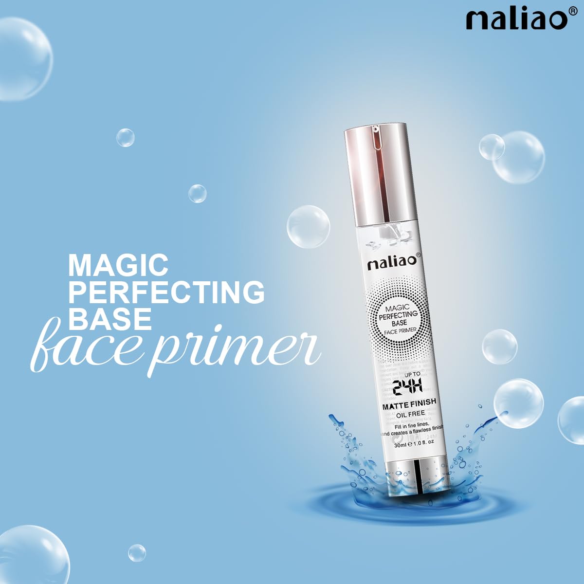 MALIAO Magic Perfecting Base Face Primer - 24H Matte Finish, Oil-Free, 45g | Long-Lasting Makeup Base for Flawless Skin | Ideal for Daily Wear, Special Occasions & Oily Skin Types