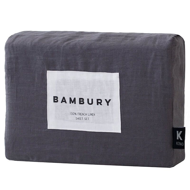 Premium French Linen Sheet Set - 100% Natural Breathable Bedding - Queen Size Charcoal Gray - Perfect for Luxury Hotels, Vacation Homes & Eco-Friendly Bedrooms