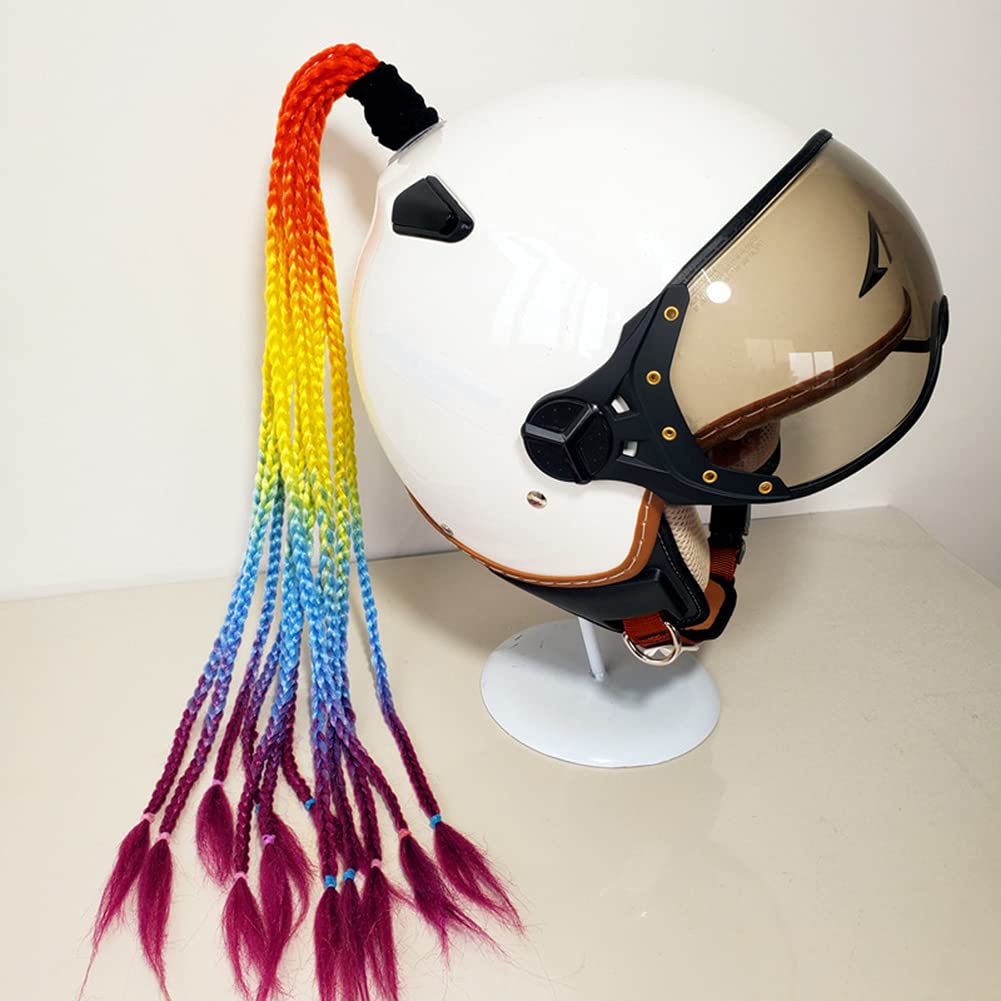 Retro Motorcycle Helmet Braids with Suction Cup - Helmet Accessories for Riding & Decoration