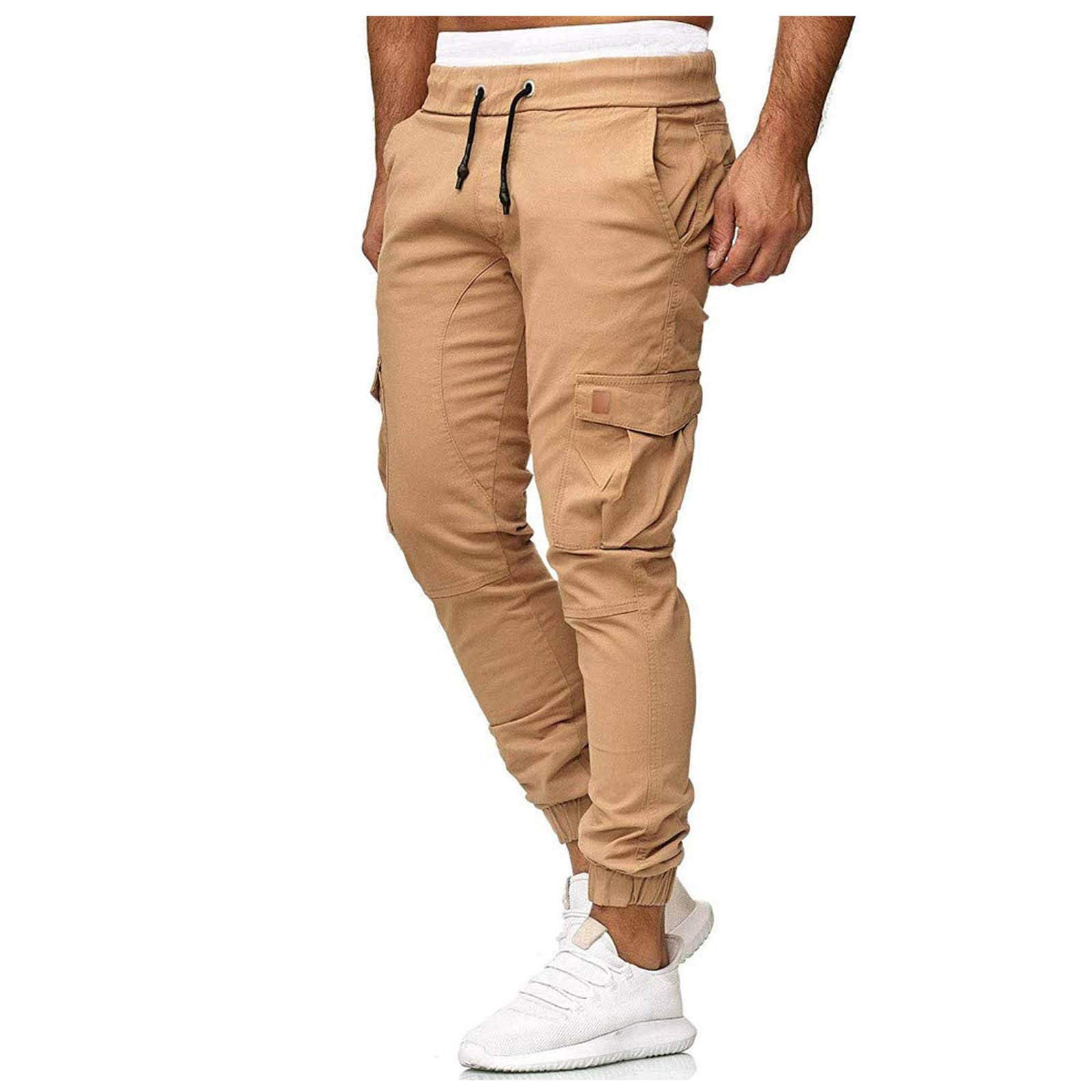 Men's Slim Fit Cargo Jogger Pants - Lightweight Casual Sports Pants for Running, Gym & Outdoor Activities | Summer Fashion Jogging Pants with Multiple Pockets