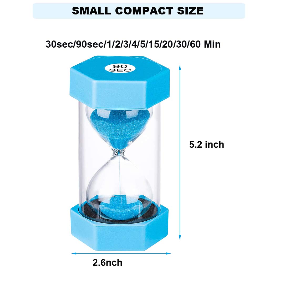 20 Second Blue Sand Timer Hourglass - Unbreakable Plastic Sand Clock for Kids, Games, Classroom & Kitchen Decor | Perfect for Board Games, Cooking, Time Management & STEM Learning Activities