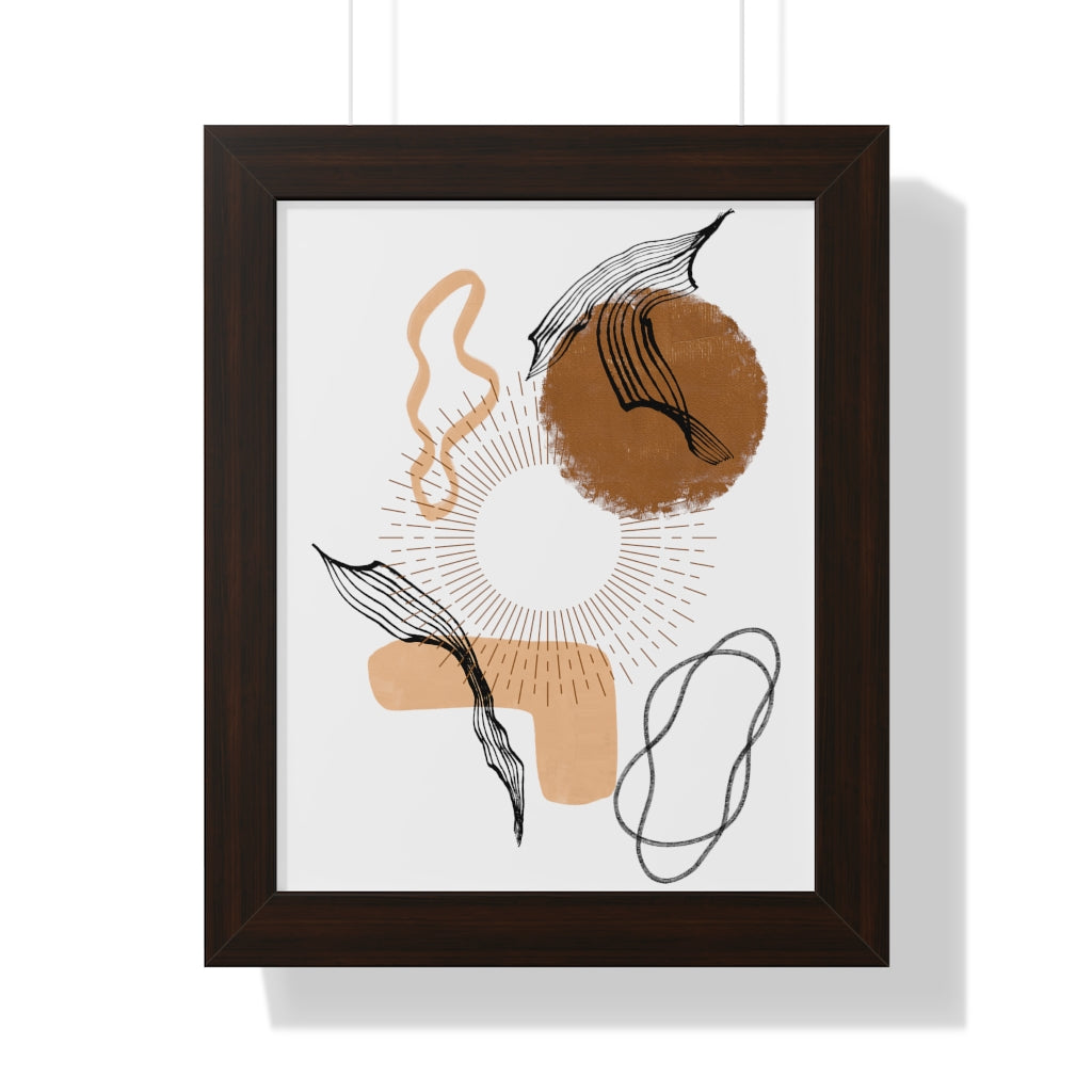 Modern Abstract Framed Vertical Wall Art Poster - Home & Office Decor for Living Room, Bedroom, Study