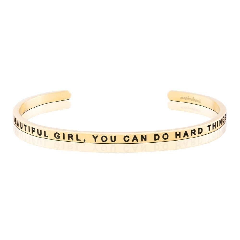 You Can Do Hard Things Cuff Bracelet - Motivational Inspirational Jewelry for Women & Girls - Perfect for Daily Wear, Gifts & Empowerment