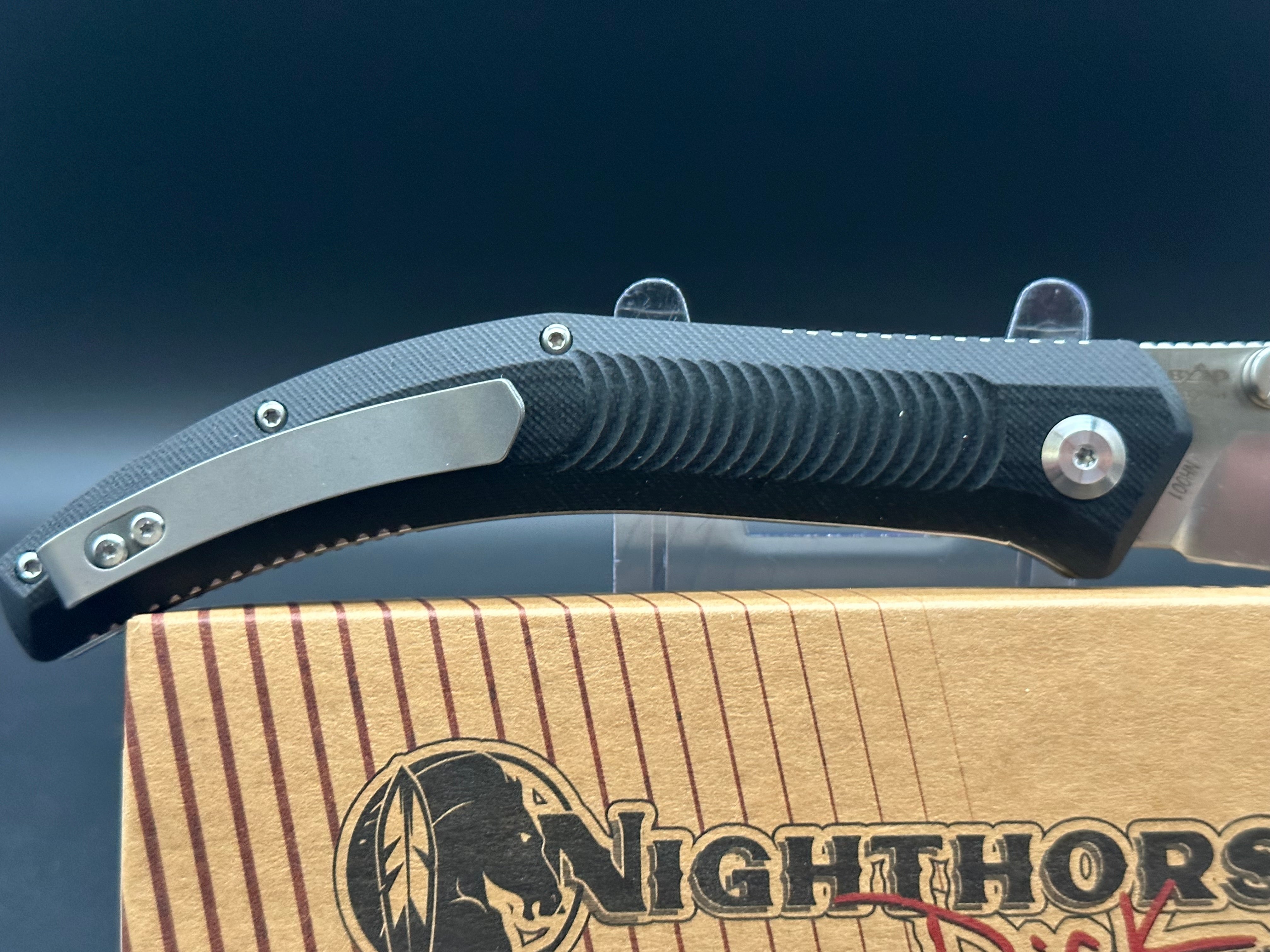 B’yond EDC Night Horse Black G10 Pocket Knife - Everyday Carry Tactical Folding Knife for Camping, Hiking, and Outdoor Adventures