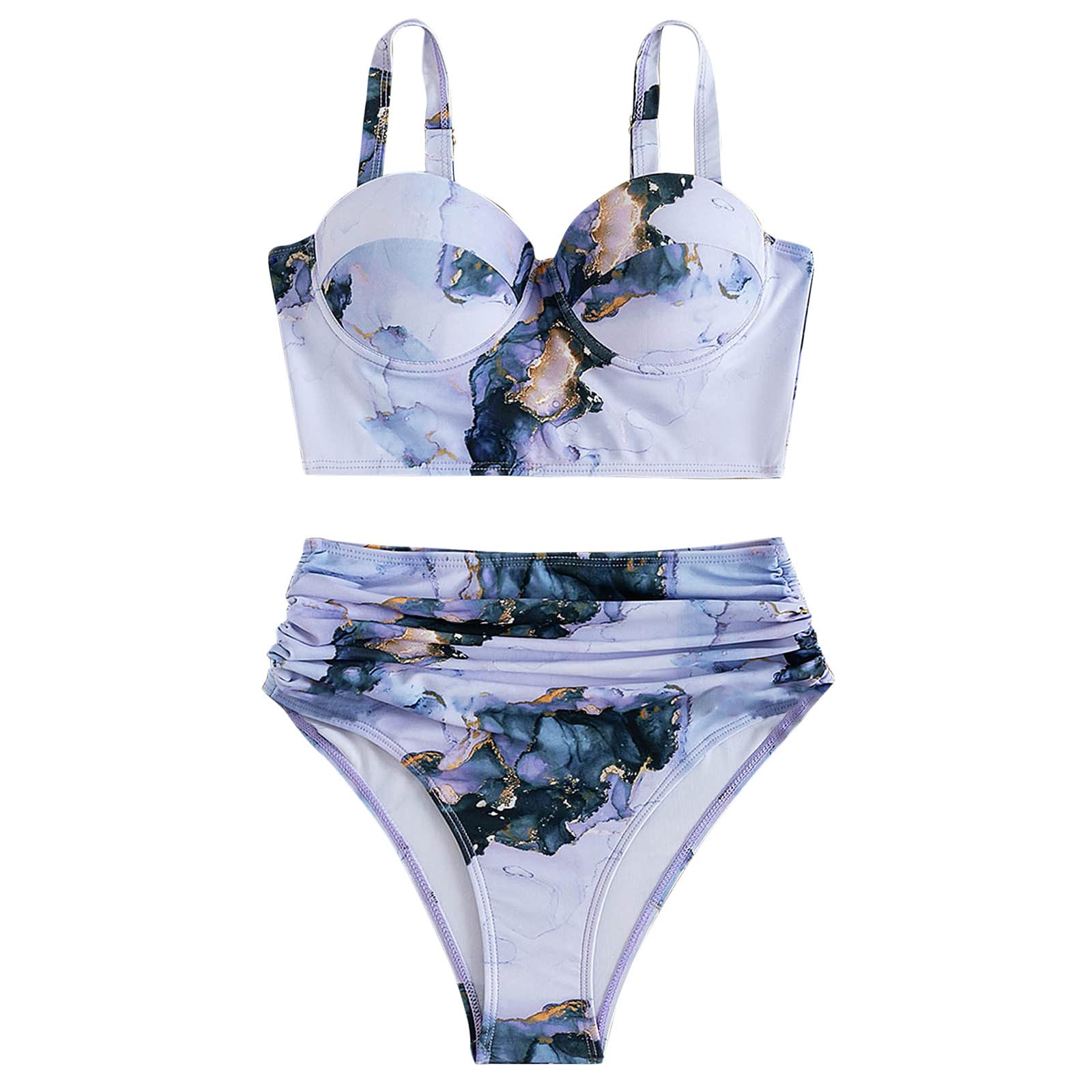 Sexy Women's Two Piece Swimsuit with Shorts - Halter Sleeveless Bikini Set for Summer Vacation & Beachwear | Pool Party, Tropical Getaway, Swim Club
