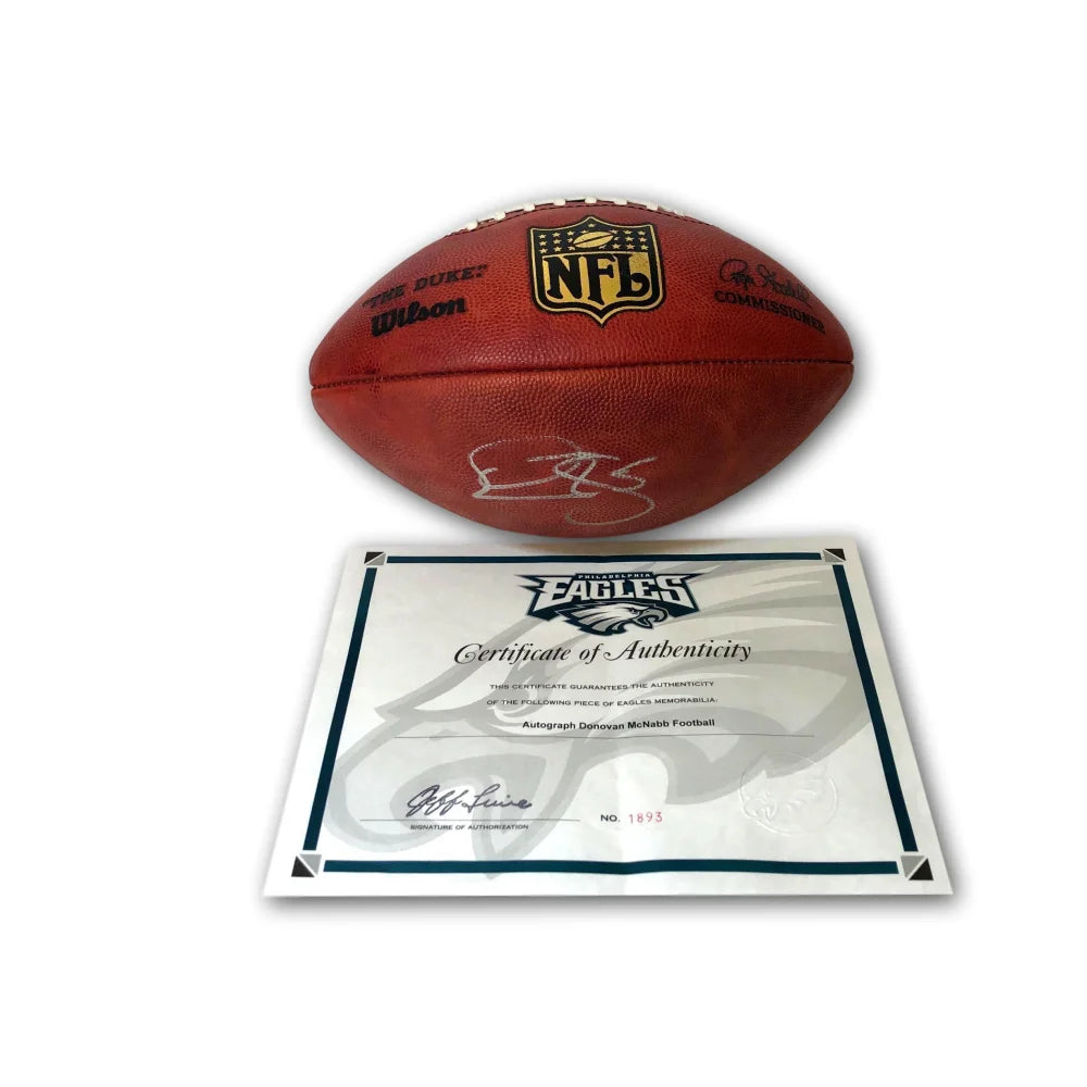 Authentic Donovan McNabb Signed Philadelphia Eagles Football with COA - Perfect for NFL Memorabilia Collectors and Eagles Fans