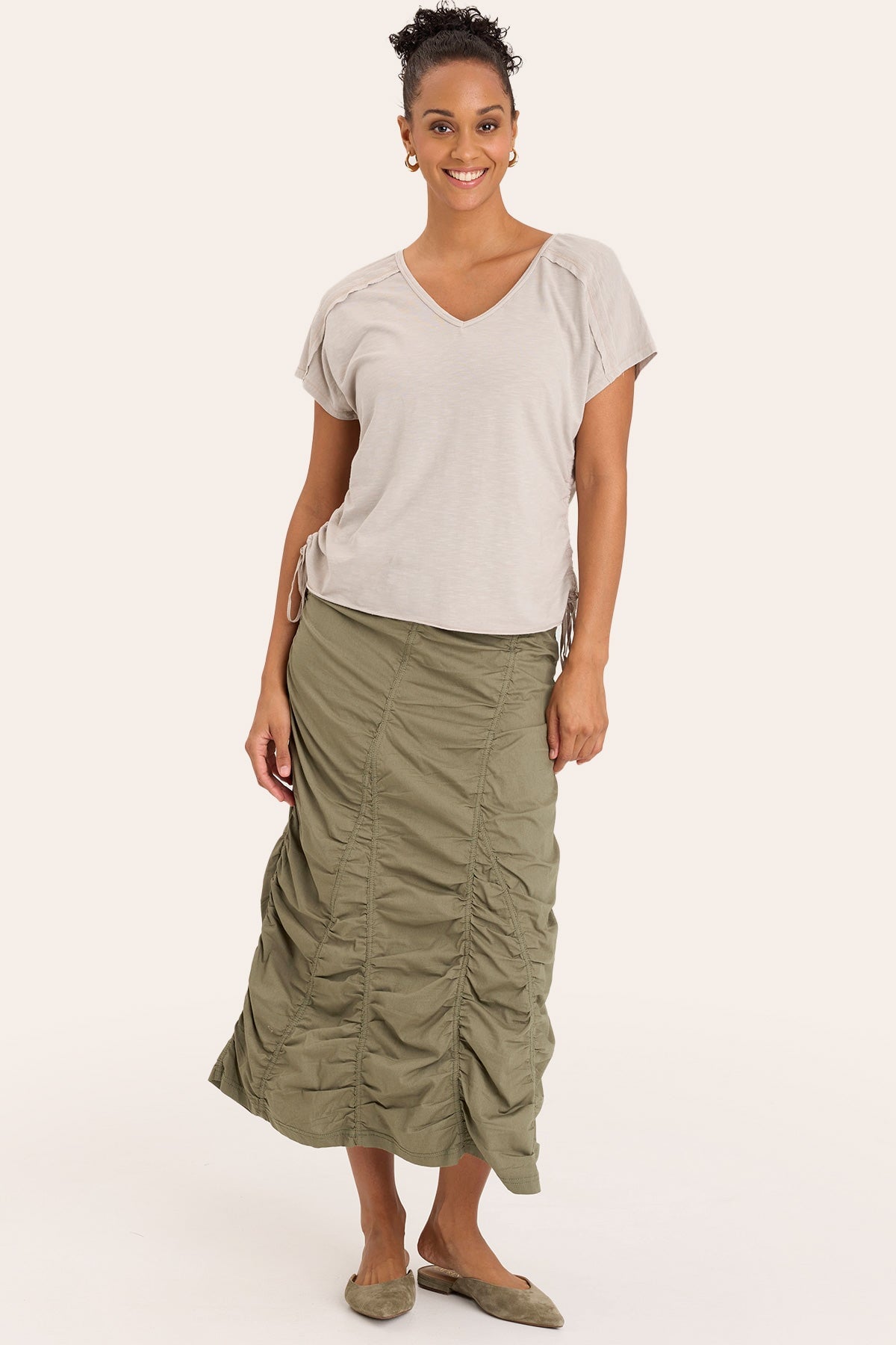 Elegant Gored Peasant Skirt for Women - Flowy Boho Maxi Skirt with Elastic Waistband | Perfect for Summer Festivals, Beach Vacations & Boho Chic Outfits