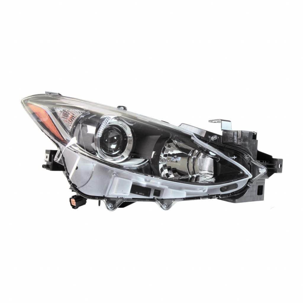 CAPA Certified Halogen Headlight for Mazda 3 2014-2016 Passenger Side | Replacement for MA2503144 & BPW1-51-0K0 | Perfect for Night Driving & Foggy Conditions
