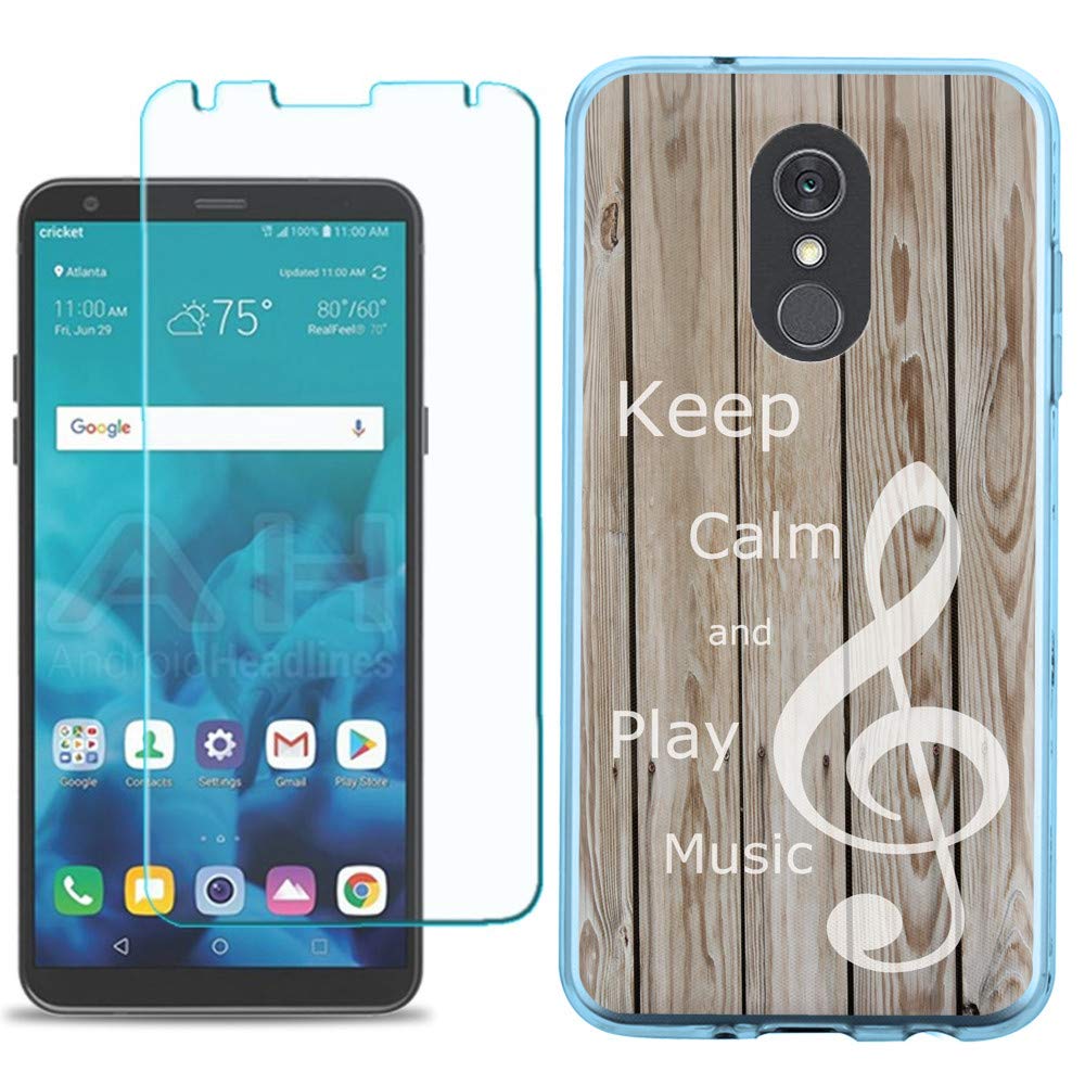 Slim TPU Case for LG Stylo 5 with Screen Protector - Wood Design for Music Lovers