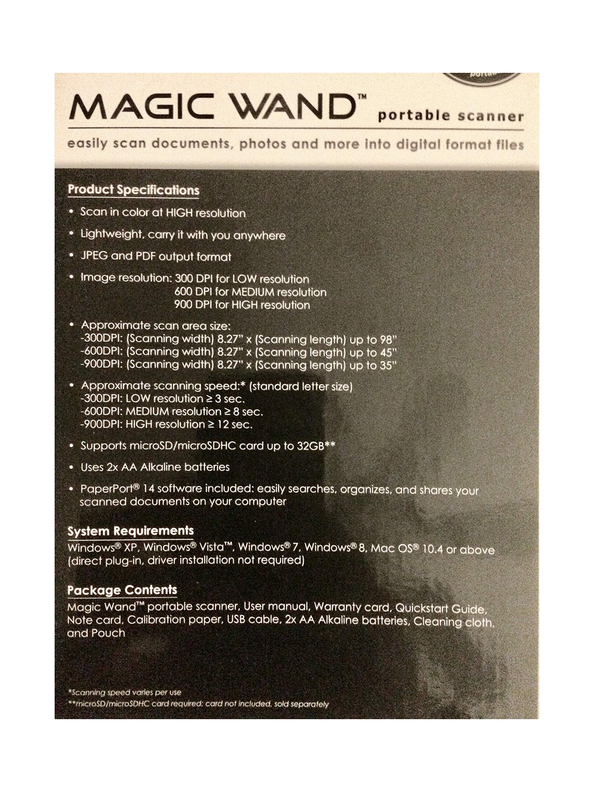 VuPoint Solutions Magic Wand Portable Scanner (PDS ST415 WM) - Wireless, High-Speed Document Scanning for Home Office, Business & Travel | Perfect for Receipts, Photos & Documents