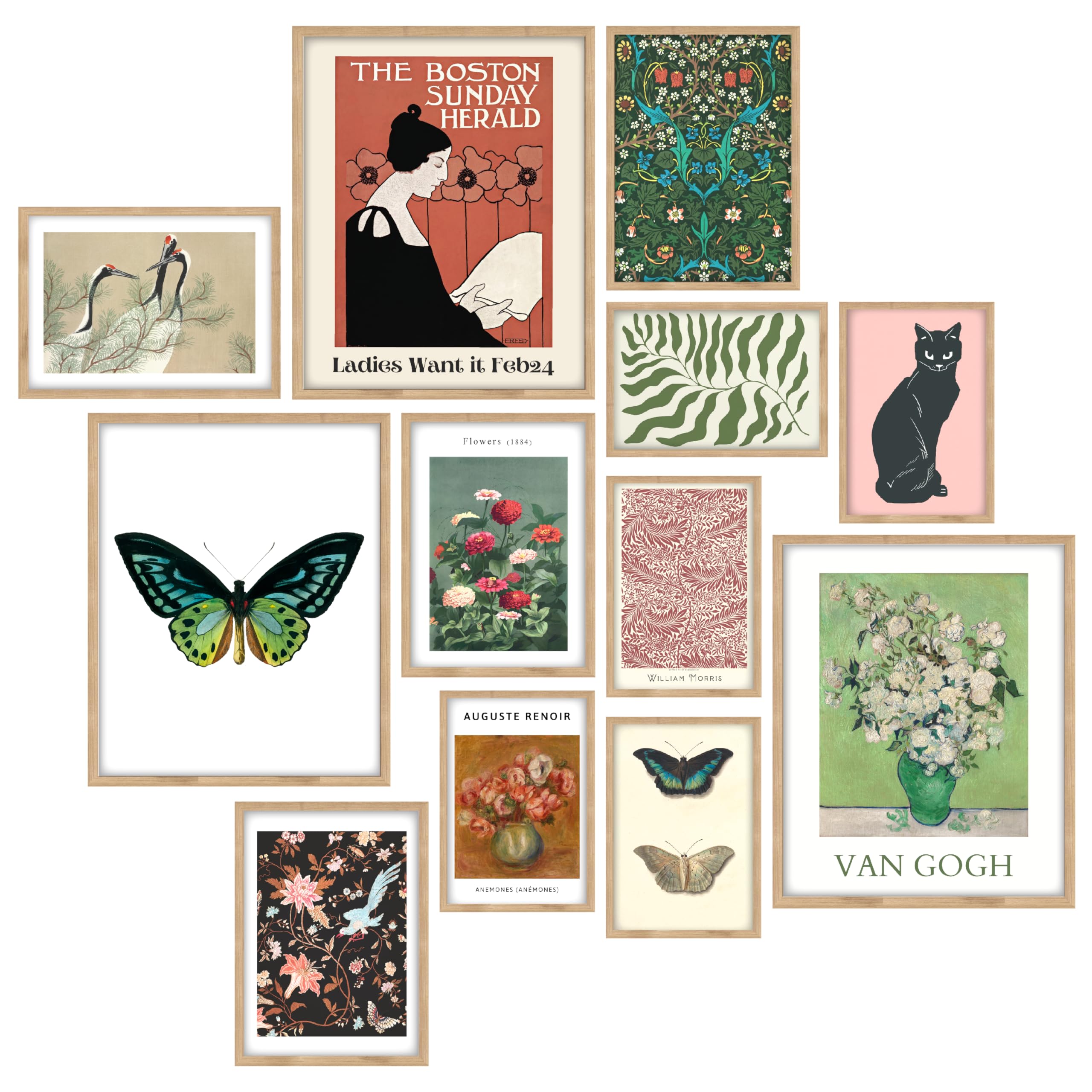 Vintage Eclectic Wall Art Prints - Boho Gallery Decor for Bedroom & Dorm