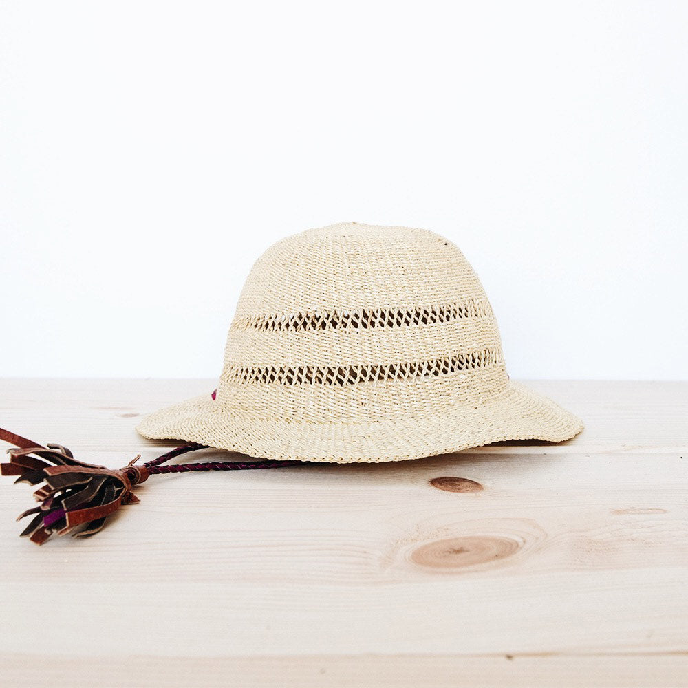 Stylish Ghanaian Lace Design Straw Hat with Short Brim - Perfect for Beach Vacations, Summer Outfits, and Outdoor Events