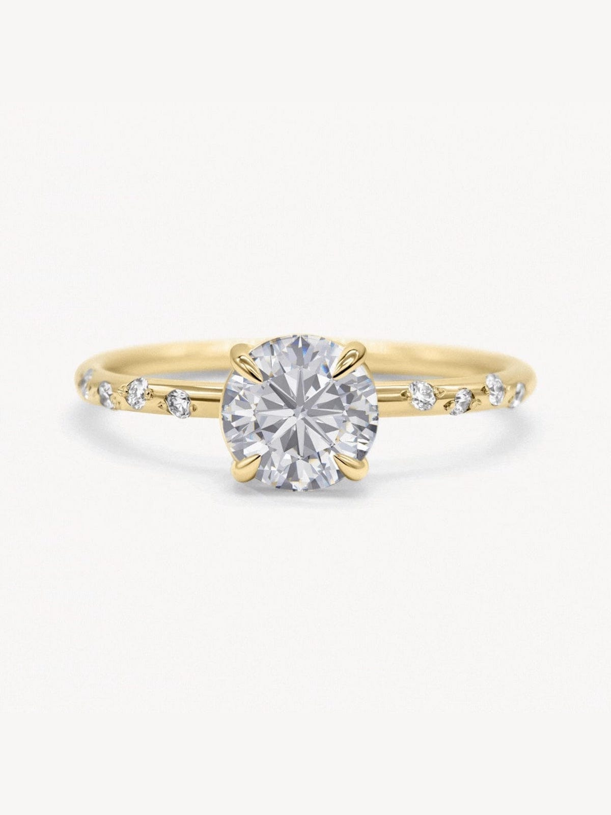 Starry Round Diamond Ring for Women - 1 Carat Solitaire Engagement Ring in 14K White Gold - Perfect for Proposals, Anniversaries & Special Occasions