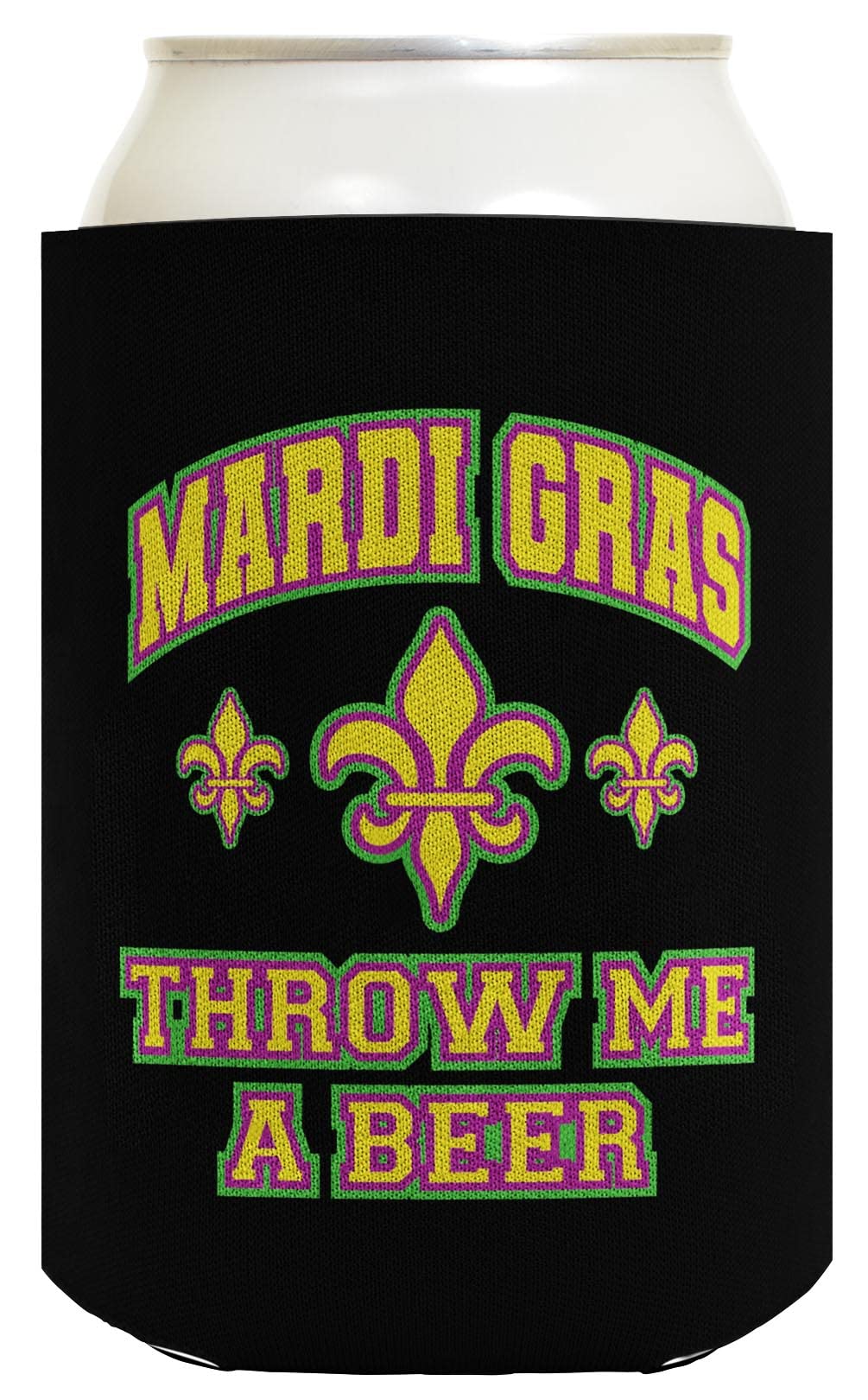 48-Pack Mardi Gras Beer Can Coolers - Insulated Drink Sleeves for Party, Parade & Tailgating - Fun Themed Throw Me A Beer Koozies for Festive Celebrations