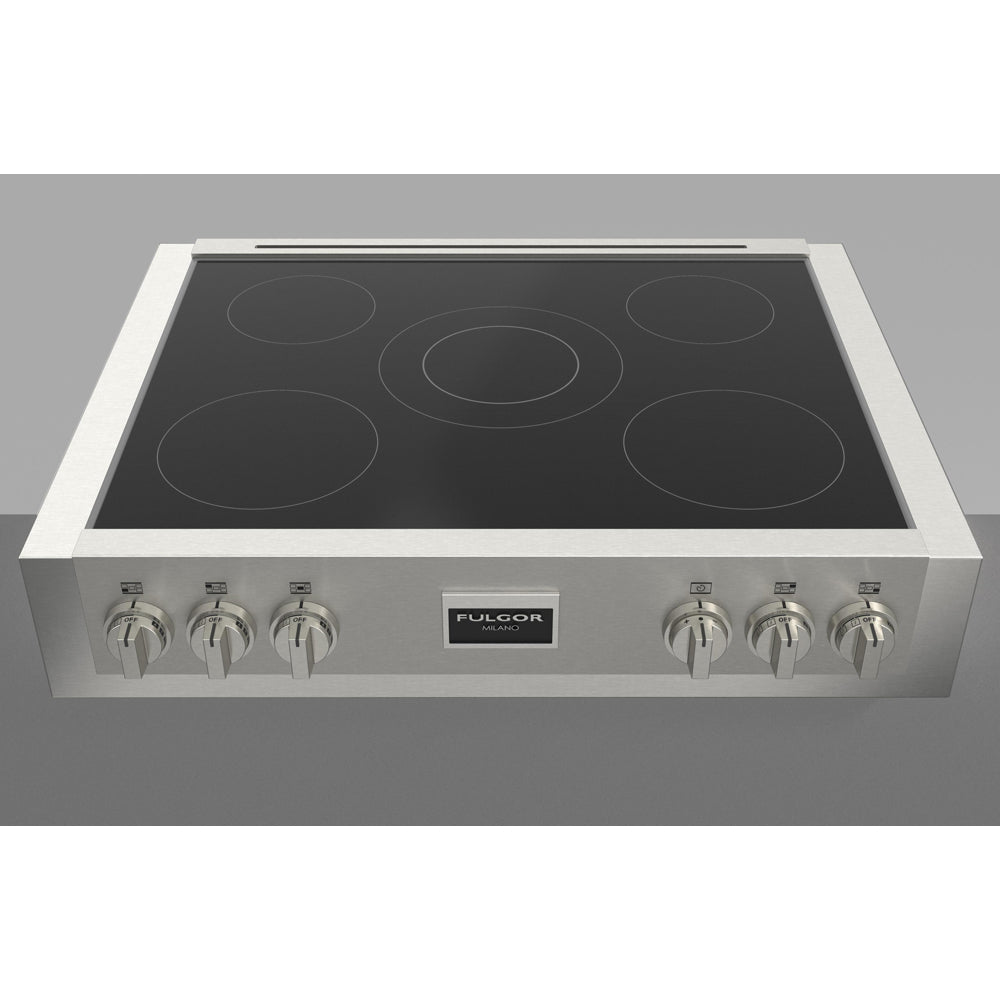 Fulgor Milano 36 Inch 600 Professional Series Stainless Steel Induction Cooktop with Glass Ceramic Top - F6IRT365S1 - Perfect for Modern Kitchens & Professional Cooking