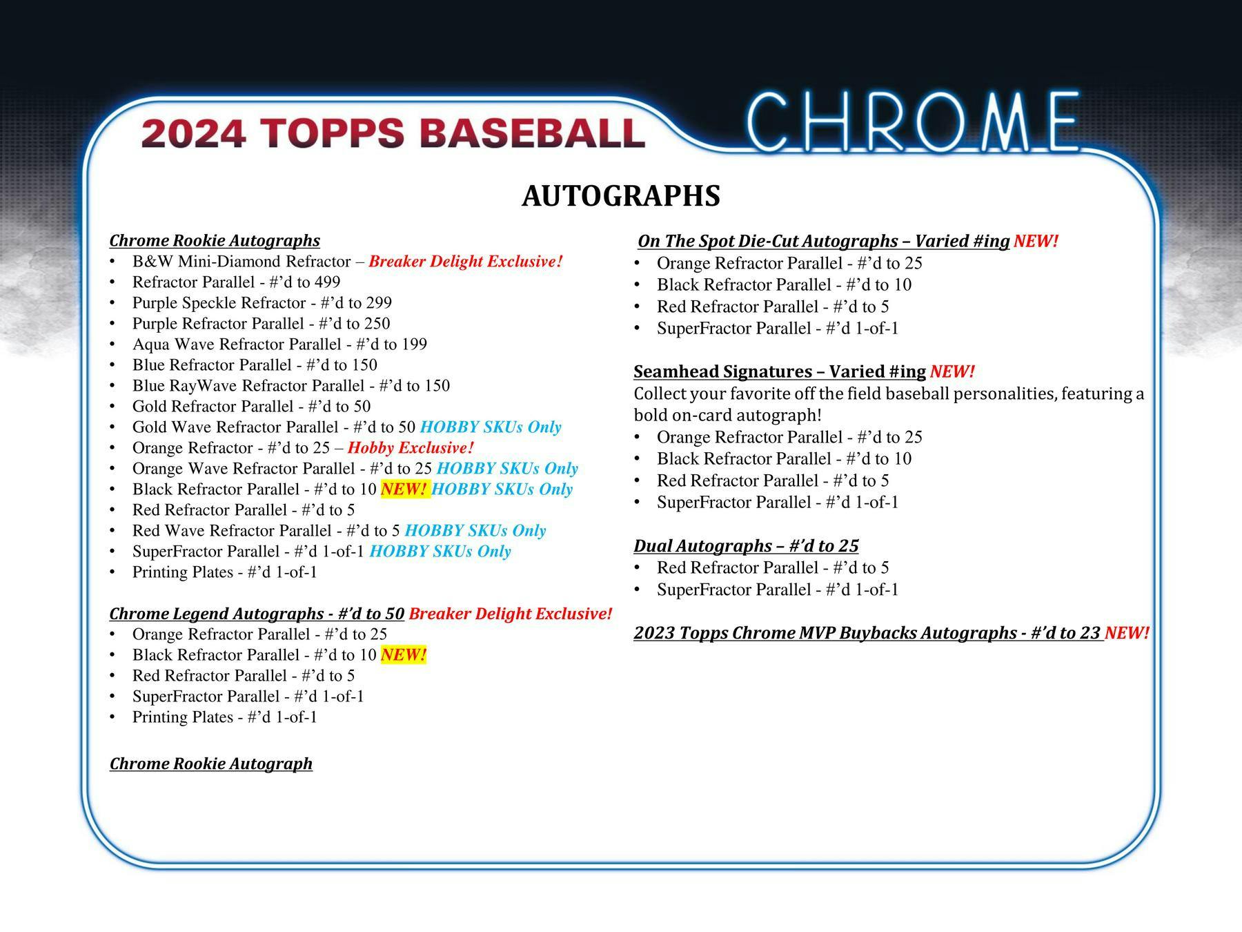 2024 Topps Chrome Baseball Hobby Box - 24 Packs with Autograph & Relic Cards - Collectible Trading Cards for MLB Fans - Perfect for Sports Memorabilia Collectors & Fantasy Baseball Enthusiasts