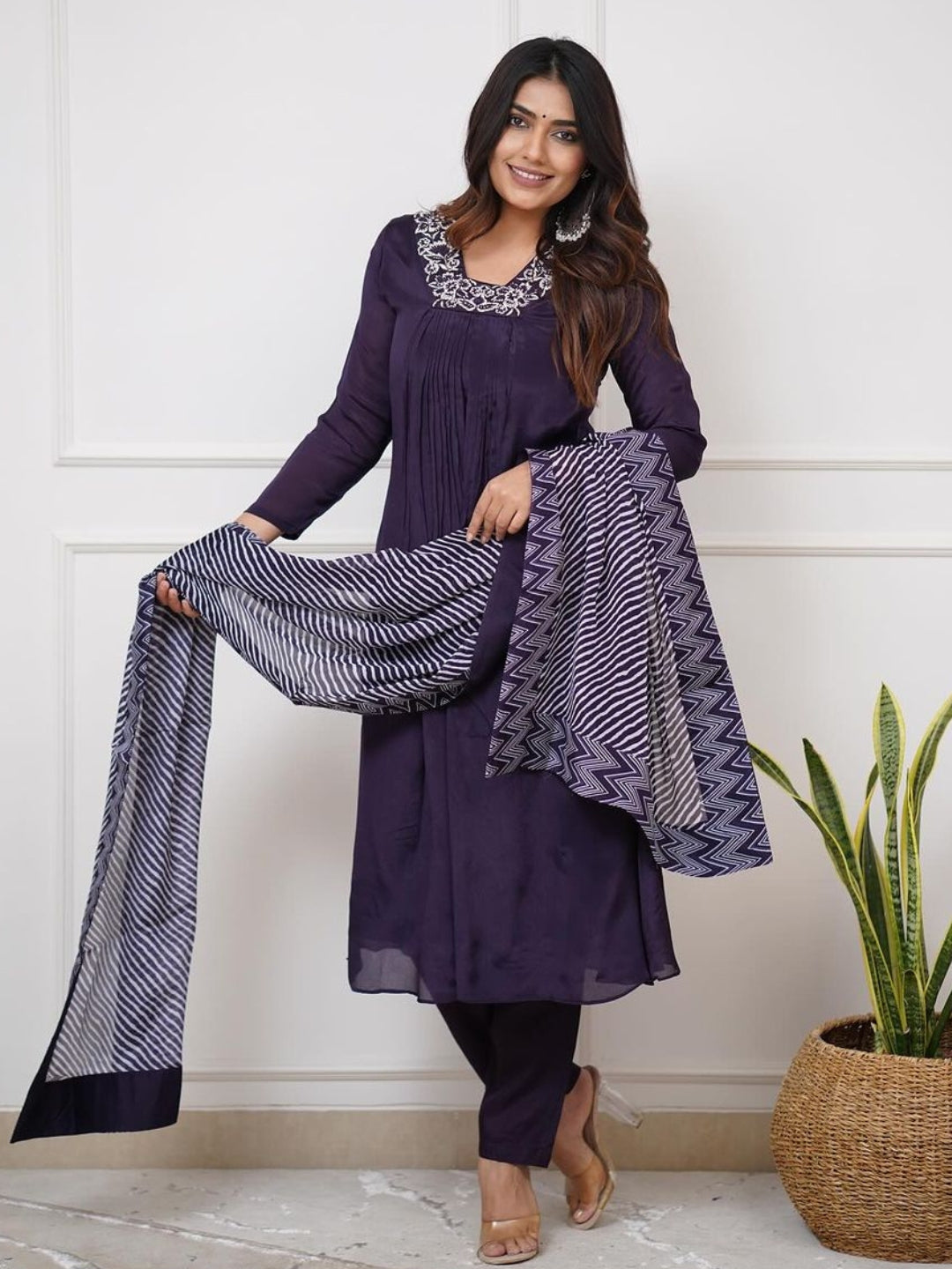 Stylish Blue Pant Suit with Elegant Embroidery Design - Perfect for Office Wear, Business Meetings & Formal Events