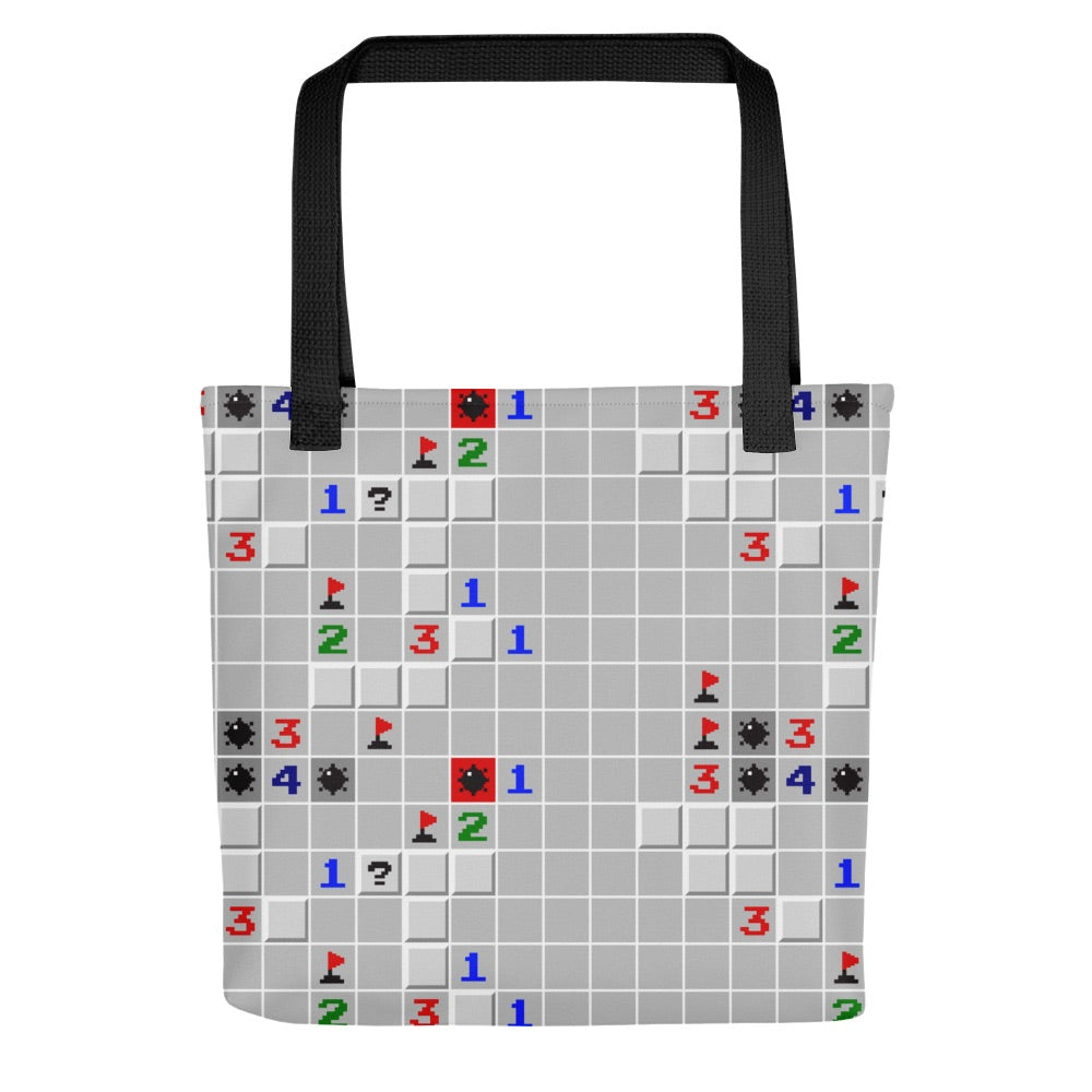 Microsoft Minesweeper Tote Bag - Durable Canvas Shopping Bag with Classic Game Print - Perfect for Work, School & Grocery Shopping