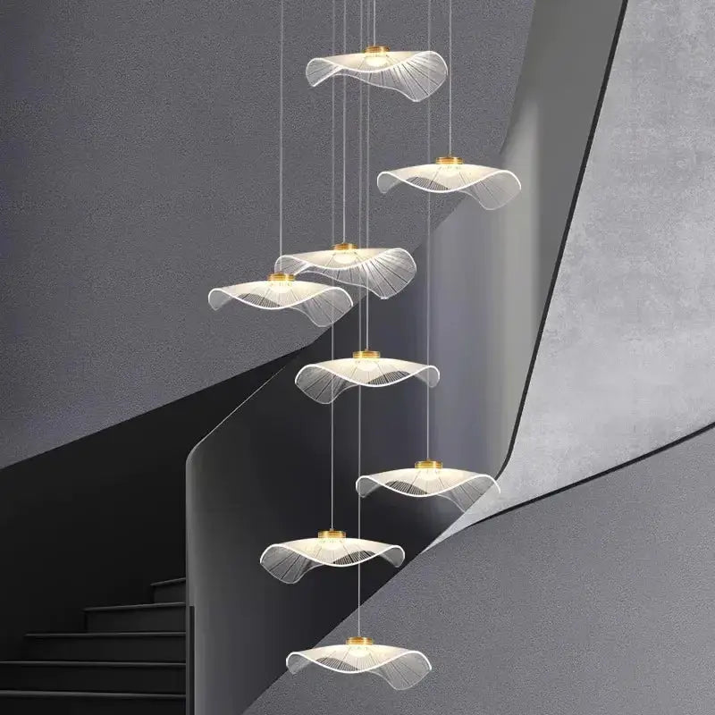 Modern Mushroom Lotus Leaf LED Chandelier - Elegant Ceiling Light Fixture for Living Room, Bedroom, Dining Room & Office Decor