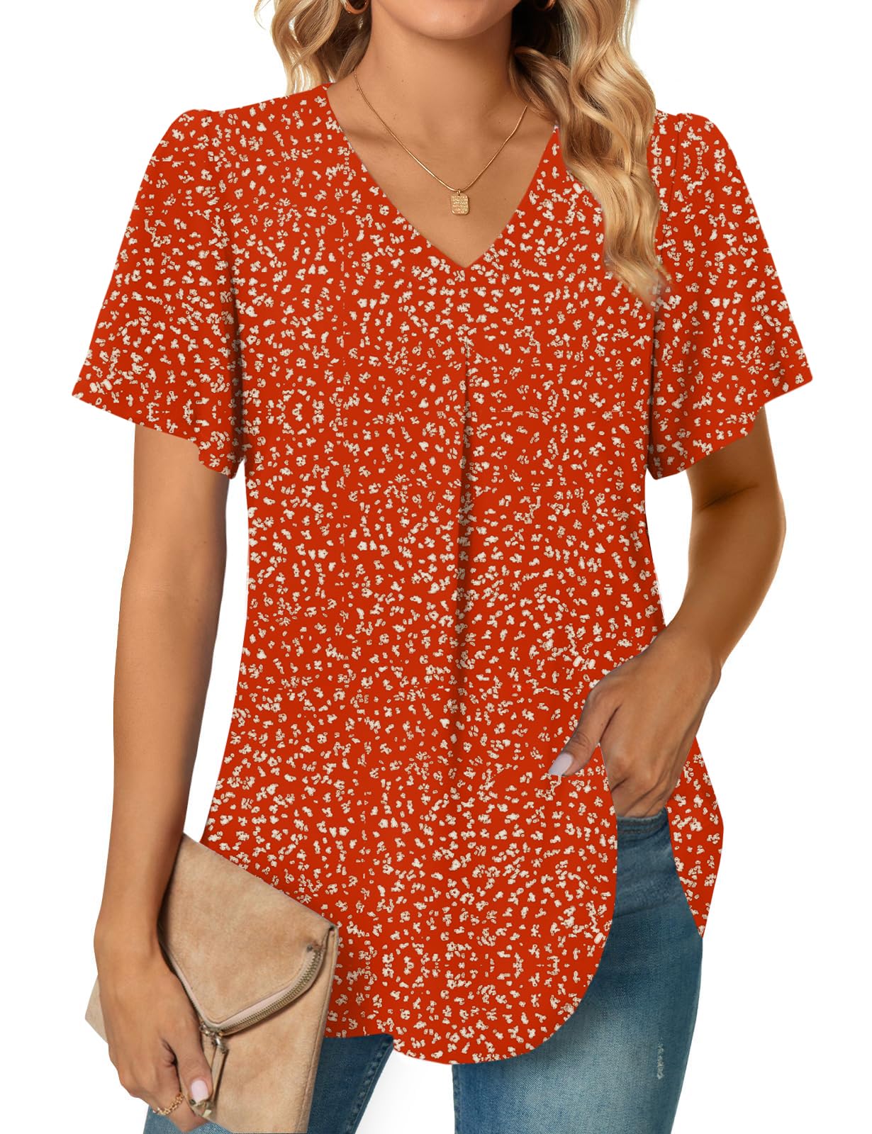 Women's Casual Short Sleeve V-Neck T-Shirts - Trendy Summer Tops for Everyday Wear, Outings & Work | Comfortable & Stylish Fashion Tees