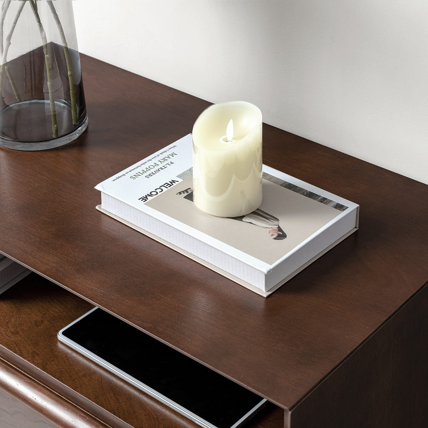 Mid Century Modern Nightstand with 2 Drawers & Built-in USB Outlets - Stylish Bedside Table for Bedroom, Living Room, or Office