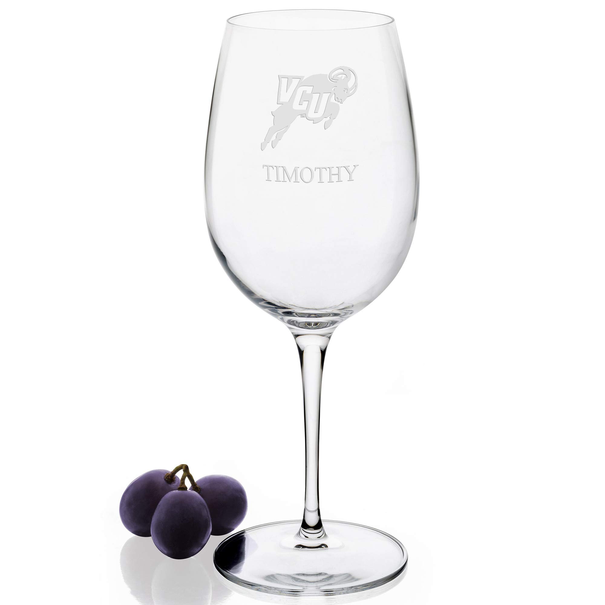 Premium M. LA HART Virginia Commonwealth University Red Wine Glasses - Set of 4 Crystal Stemware for Cabernet & Merlot - Perfect for Dinner Parties, Wine Tasting & Romantic Evenings