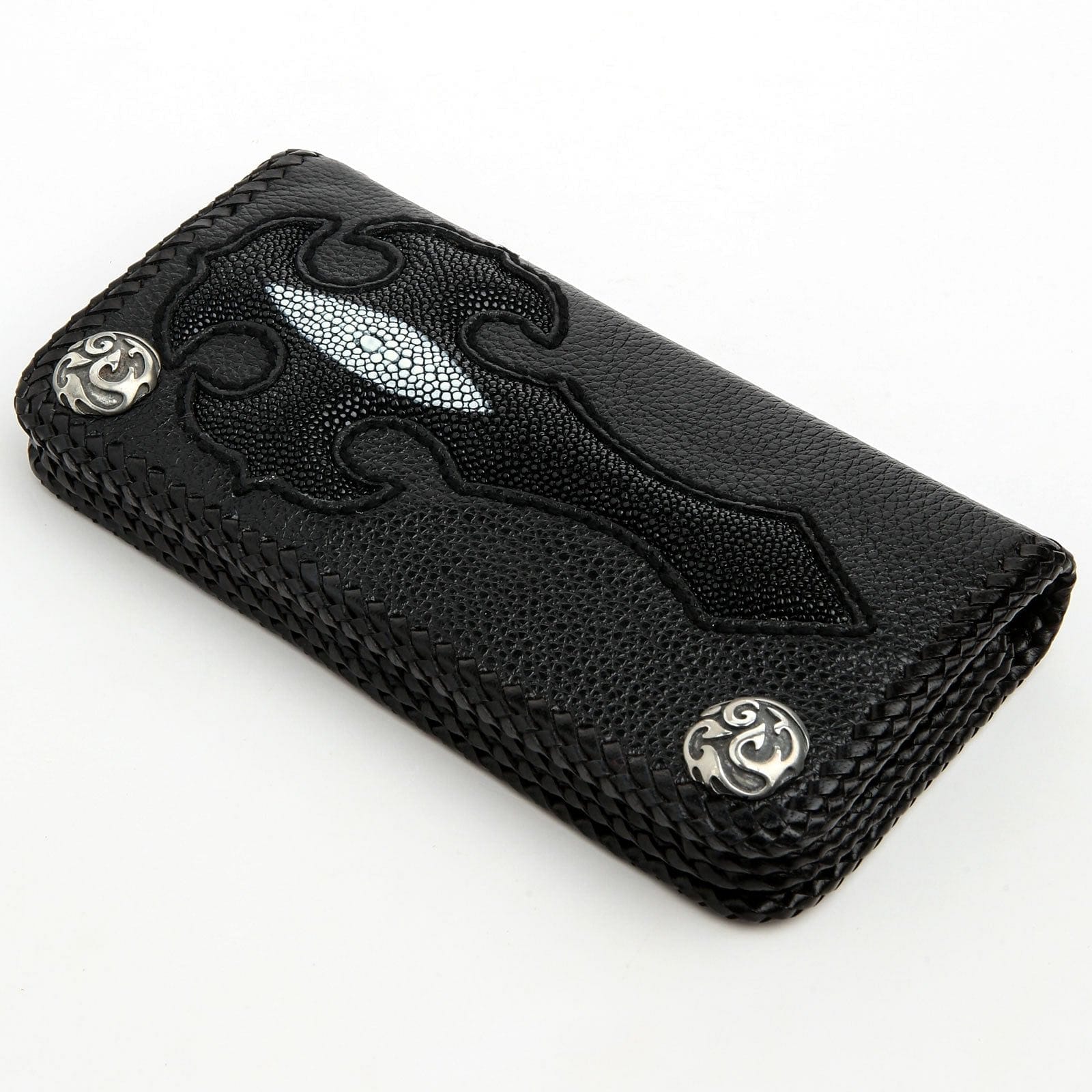 Genuine Black Leather Bifold Biker Wallet for Men - RFID Blocking, Multiple Card Slots & ID Window - Perfect for Motorcycle Riders, Travel & Everyday Use
