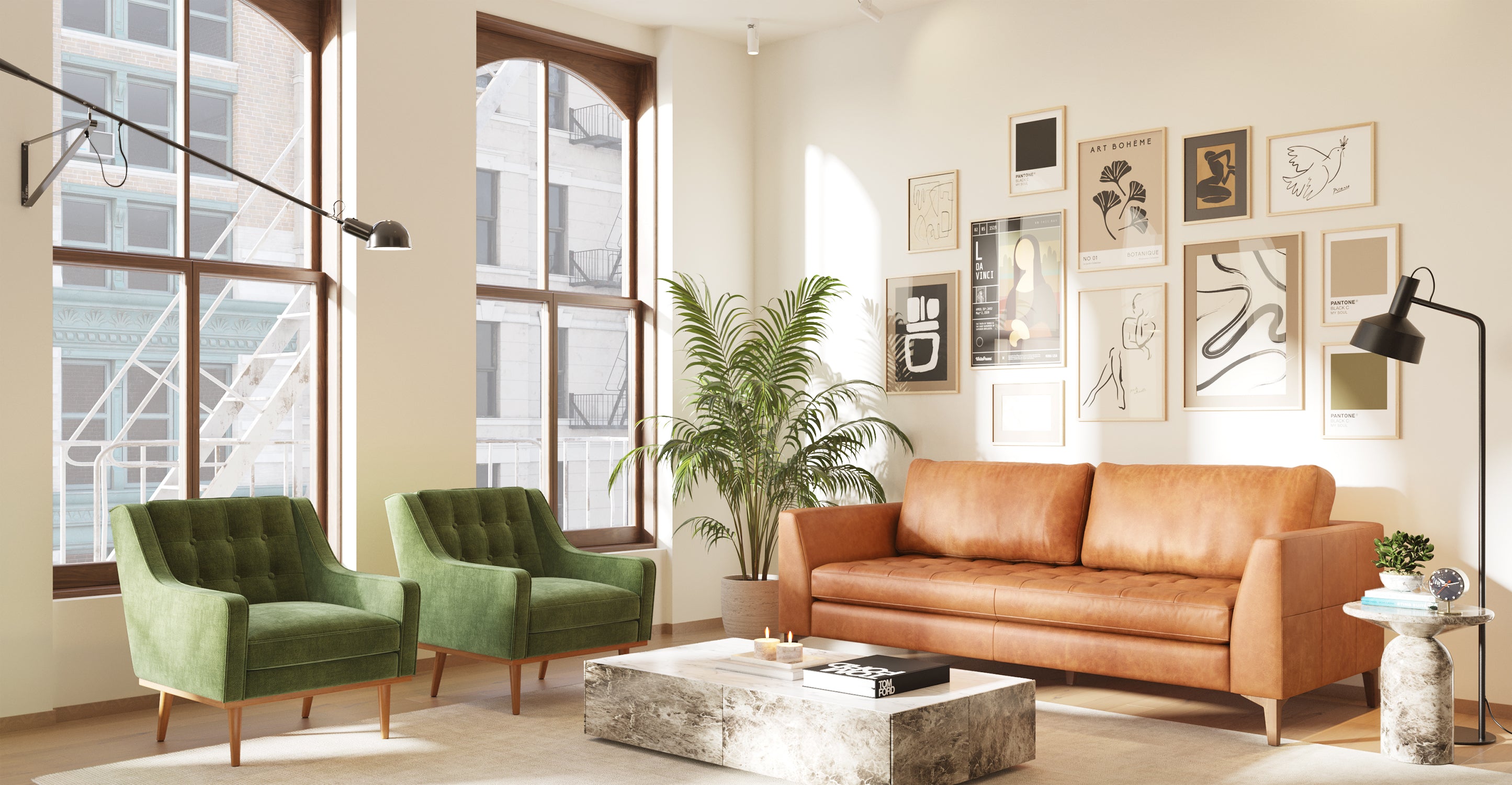 Calle 90 Sofa - Modern 3-Seater Couch with Soft Fabric & Sturdy Frame - Perfect for Living Room, Lounge & Small Spaces