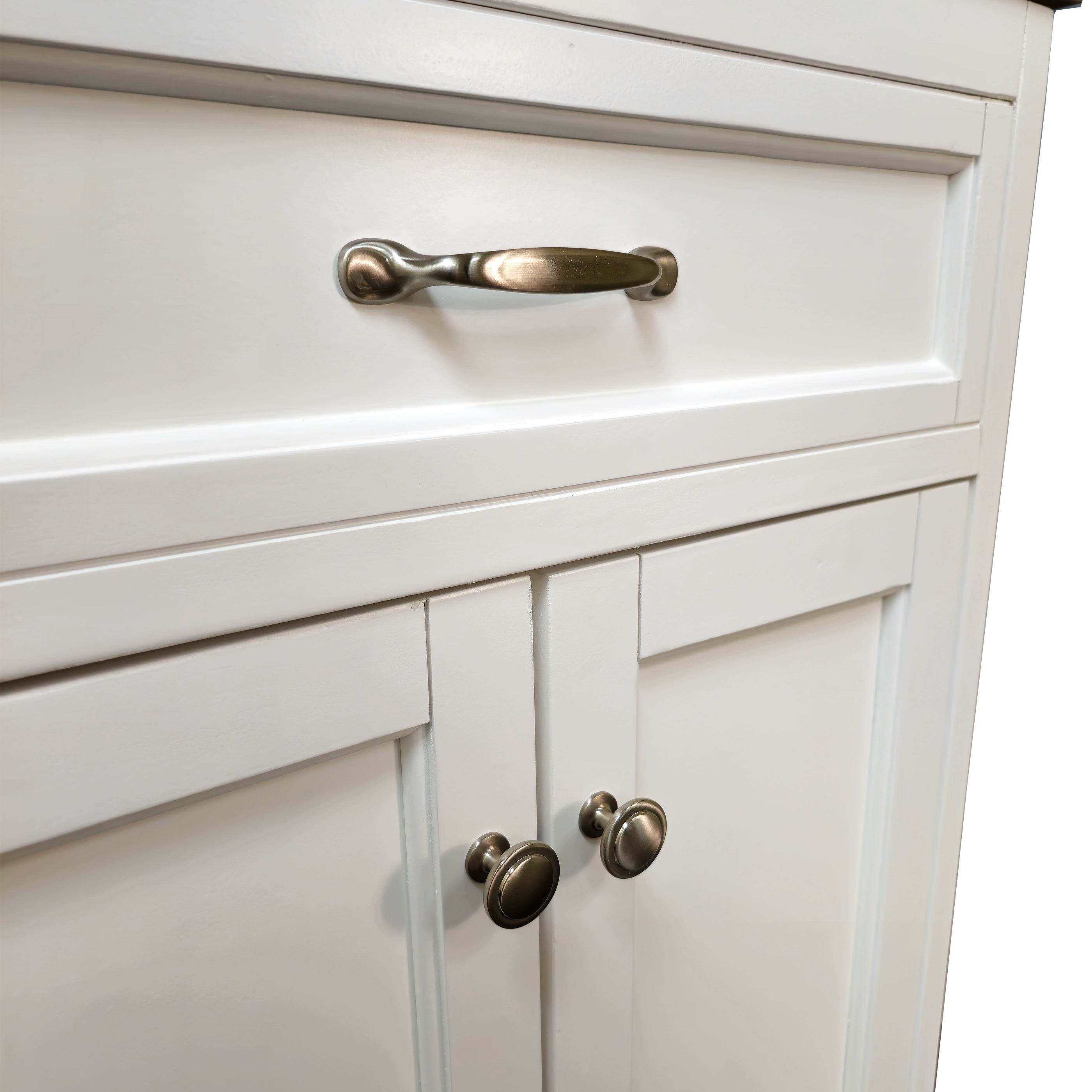 White Bathroom Vanity with Solid Wood Frame & Carrara Marble Top - 3 Size Options for Modern Bathroom Decor | Perfect for Master Bath, Guest Bath & Small Space Remodeling