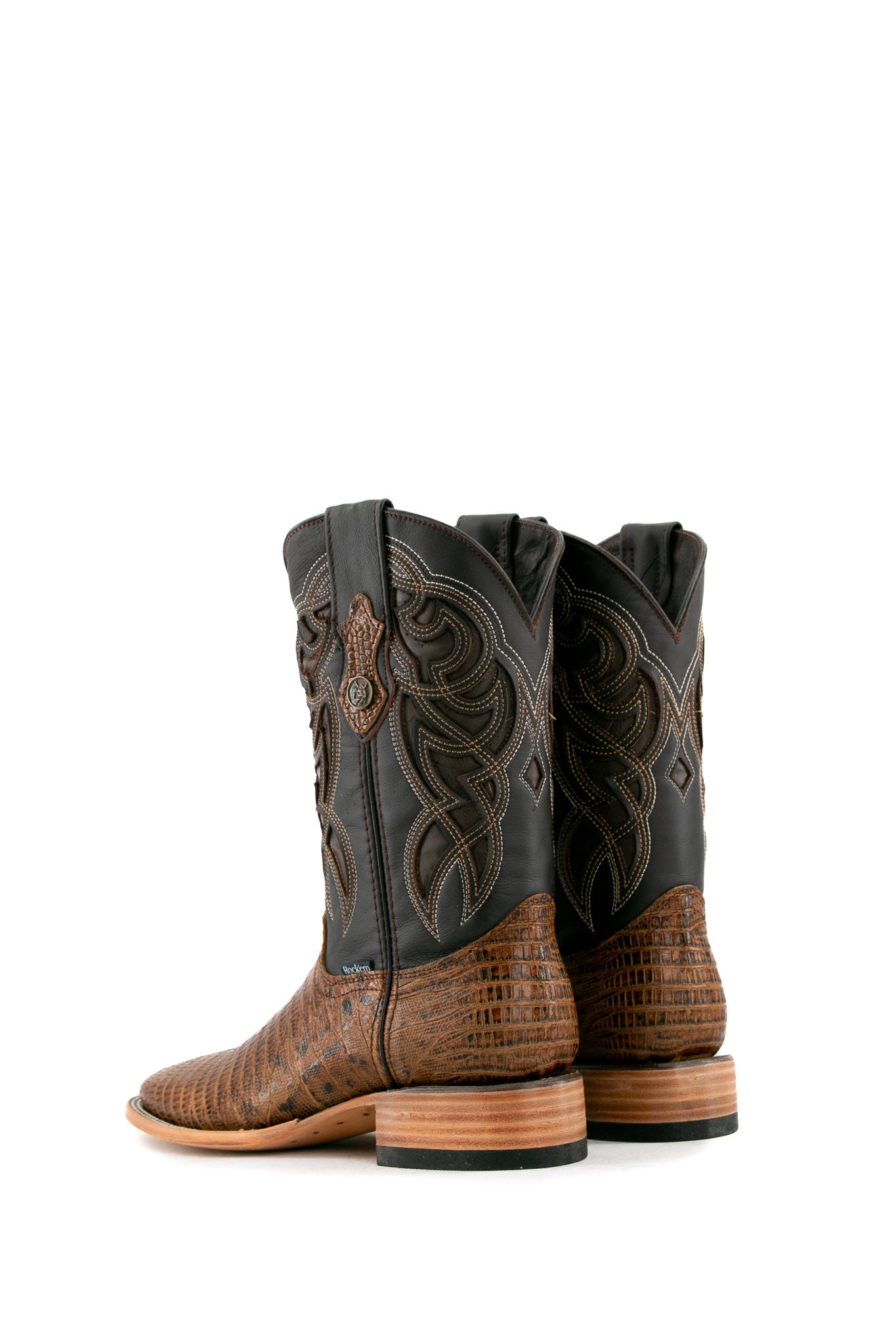 Lizard Square Toe Cowboy Boots for Men - Genuine Exotic Leather Western Boots with Comfortable Fit - Perfect for Rodeo, Country Dancing & Outdoor Adventures