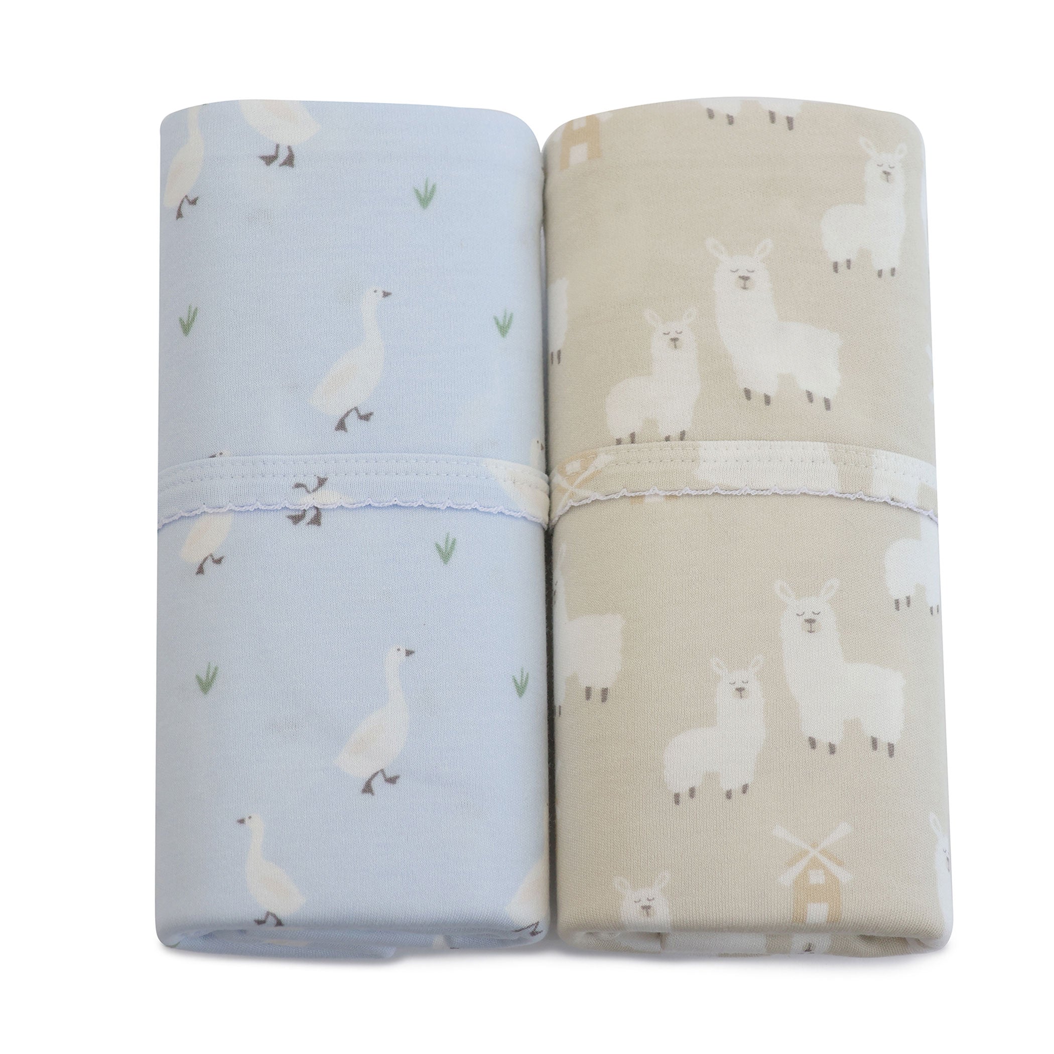 Provincial 2-Pack Jersey Wrap - Sky Blue & Almond - Soft & Cozy for Lounging, Travel & Nursing Comfort