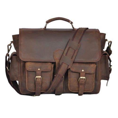 Genuine Leather Convertible Backpack for Men - Vintage Briefcase Messenger Bag & Laptop Satchel - Durable Work Bag in Brown - Perfect for Office, Travel & Business Commute