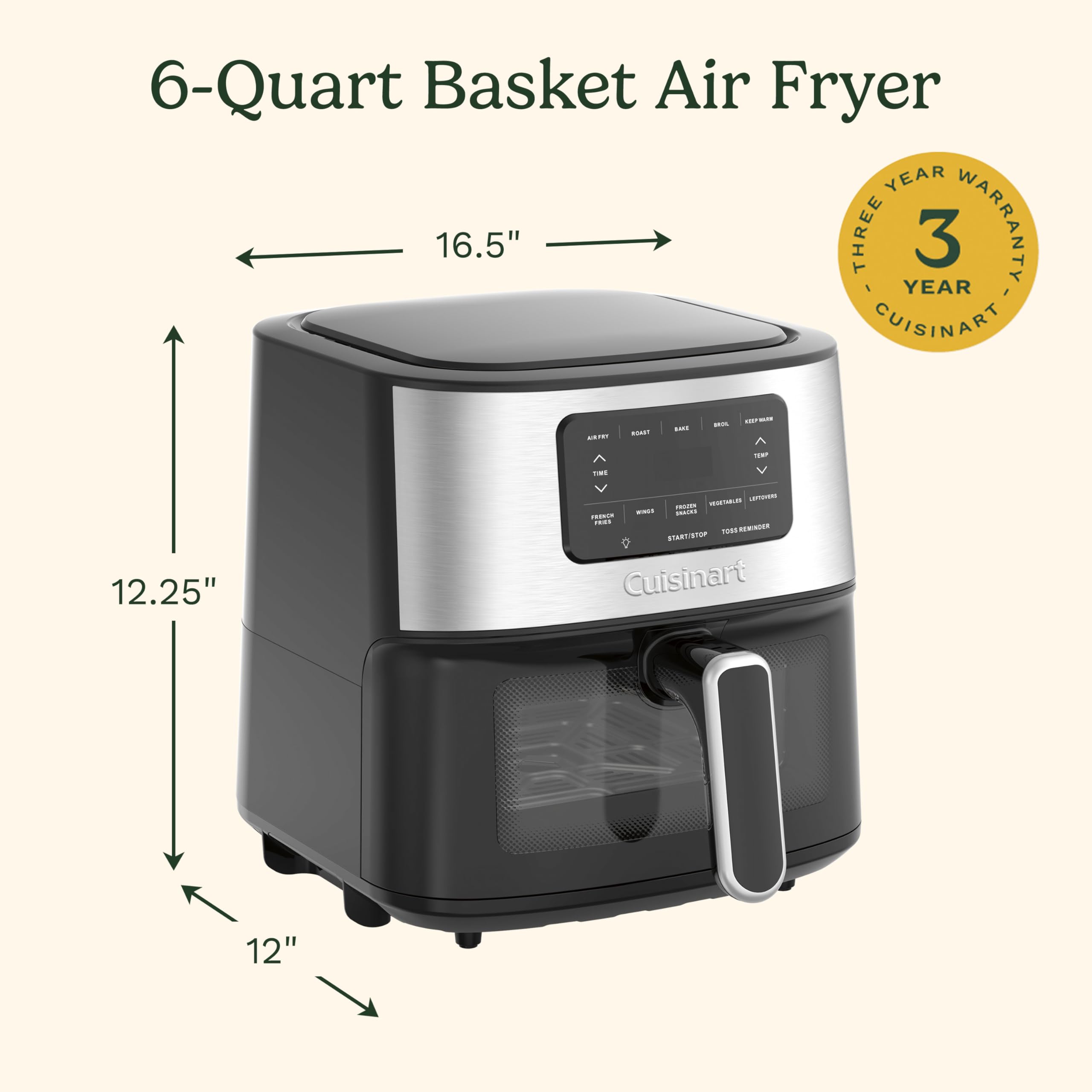 Cuisinart BFP-703BC Smart Power Duet 3-Cup Blender and Food Processor Combo with 6-Quart Air Fryer Oven, Stainless Steel - Perfect for Smoothies, Meal Prep & Healthy Cooking at Home