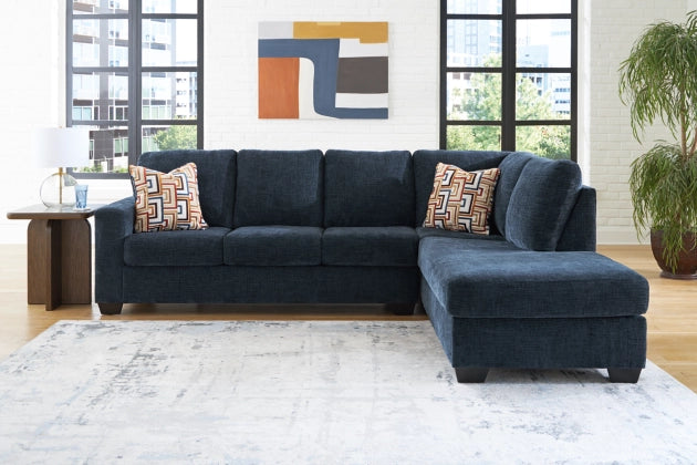 Aviemore 2-Piece Sectional Sofa with Right-Hand Facing Chaise Lounge in Ink Color - Perfect for Living Room, Family Room & Home Theater Comfort