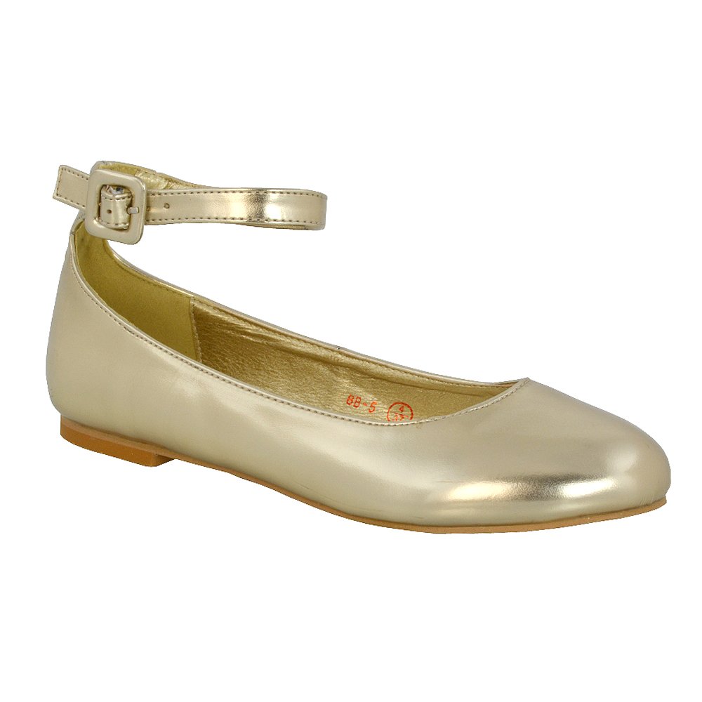 Women's Flat Ankle Strap Ballet Pumps - Comfortable Ballerina Shoes for Party, Wedding & Daily Wear (Sizes 3-8) | Perfect for Bridesmaids, Office & Casual Outfits