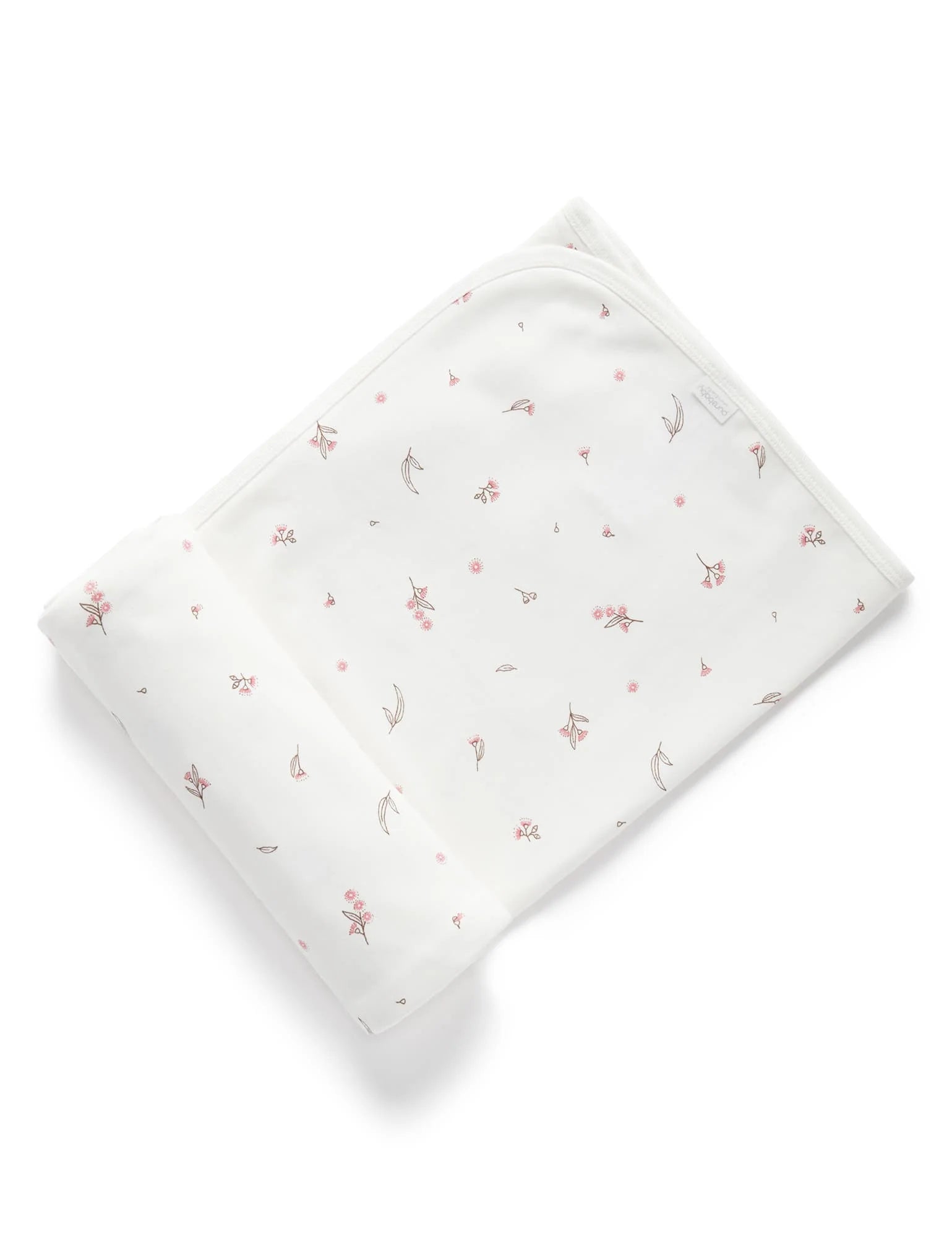 Purebaby Organic Cotton Bunny Rug Wrap - Soft Baby Blanket for Swaddling & Nursery Decor - Blossom Print for Girls & Boys - Perfect for Newborn Gifts, Photo Shoots & Cozy Naptime