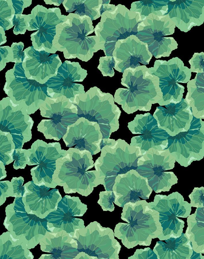 Nathan Turner Onyx Geranium Leaves Wallpaper - Elegant Botanical Peel & Stick Wallpaper for Living Room, Bedroom, and Home Decor
