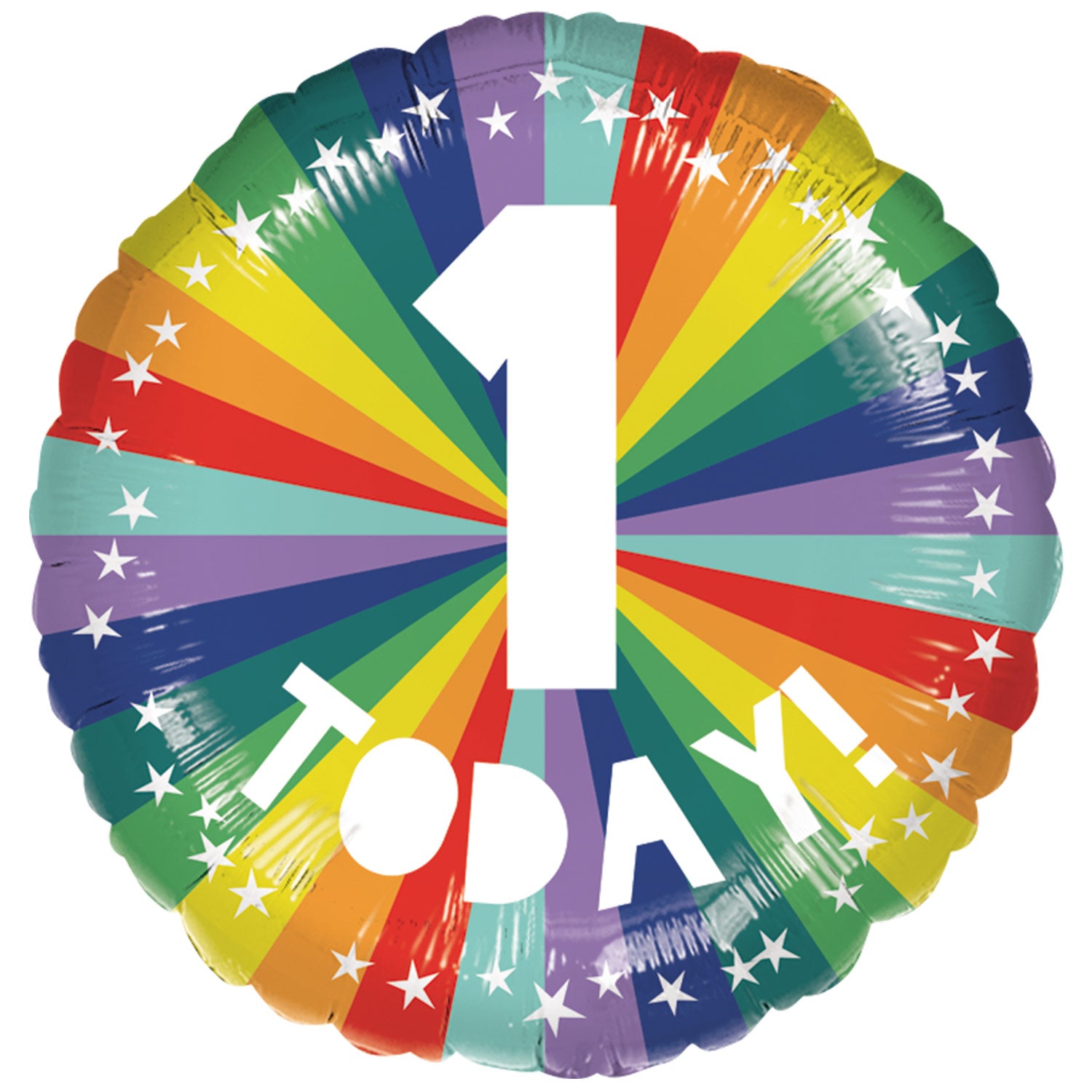 45cm Standard Rainbow 1 Today Foil Balloon - Birthday Party Decorations, Baby Shower, Anniversary Celebration, Graduation Party Supplies