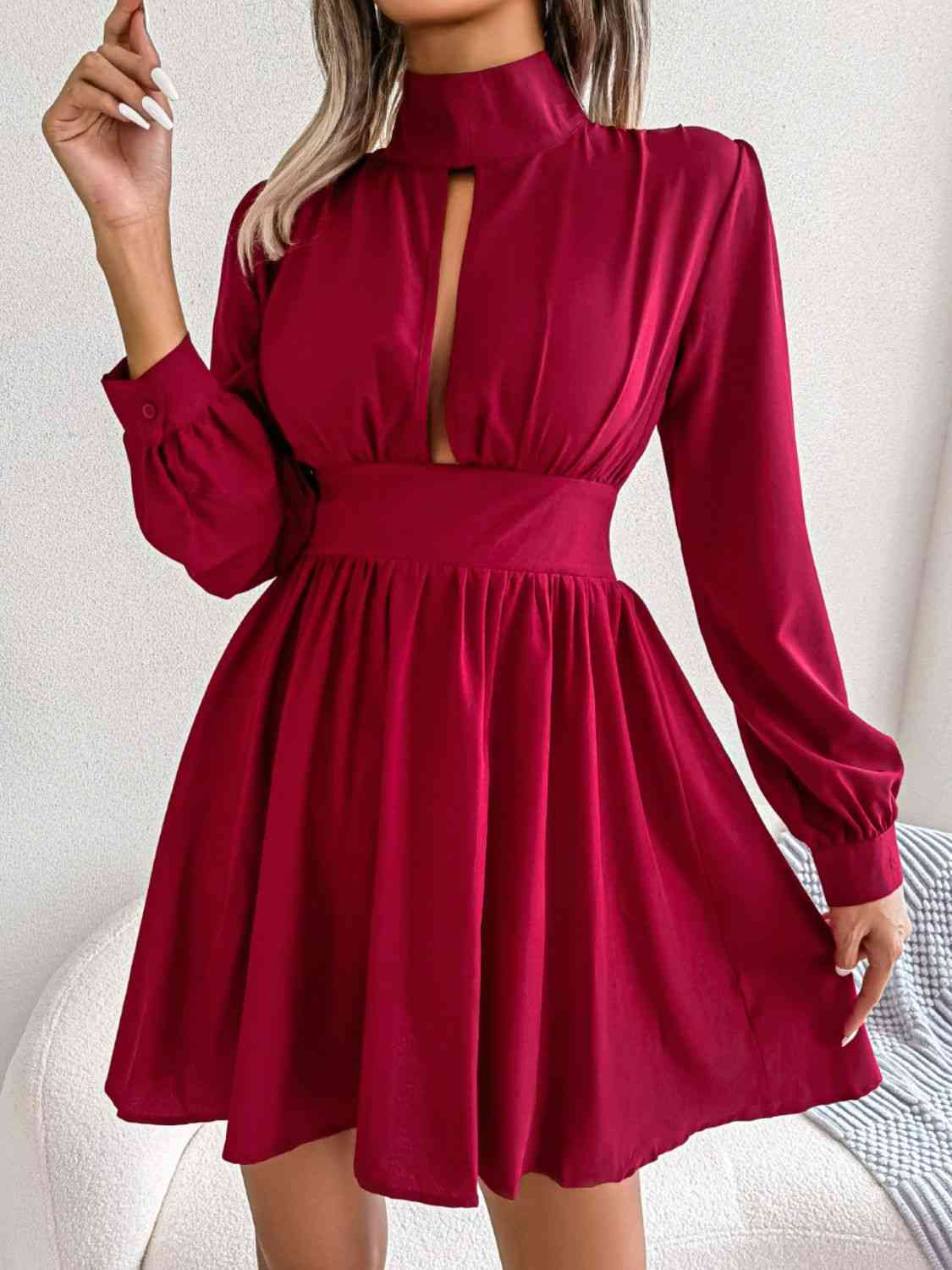 Elegant Collared Resort Dinner Mini Dress for Women - Perfect for Cocktail Parties, Beach Weddings & Summer Vacations