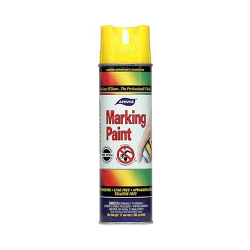 Aervoe 202 17 oz. Yellow Survey Marking Paint - High Visibility, Fast-Drying for Construction, Landscaping & Utility Marking