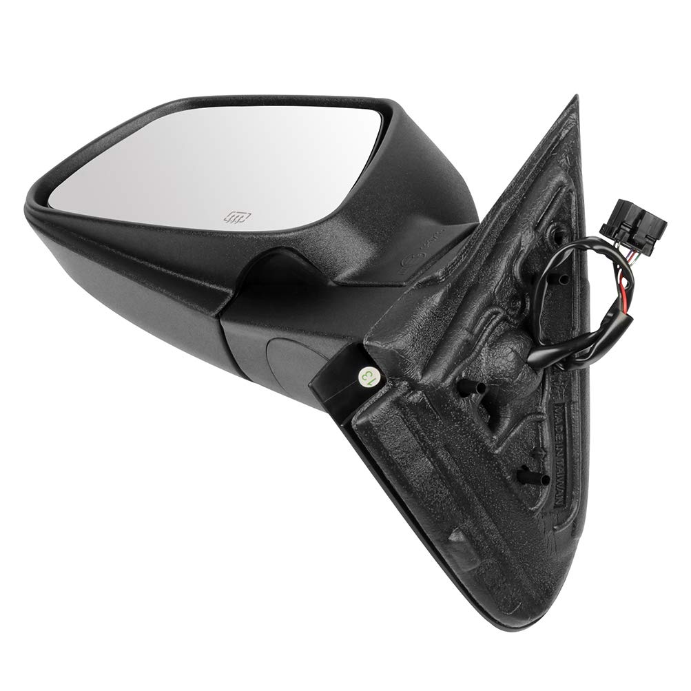 FINDAUTO Power Heated Manual Folding Driver Side Mirror Replacement for 2005-2010 Jeep Grand Cherokee - Black ABS Exterior Door Mirror (Part# CH1320246) | Defrost Function for Winter Driving & Enhanced Visibility in Rainy Conditions