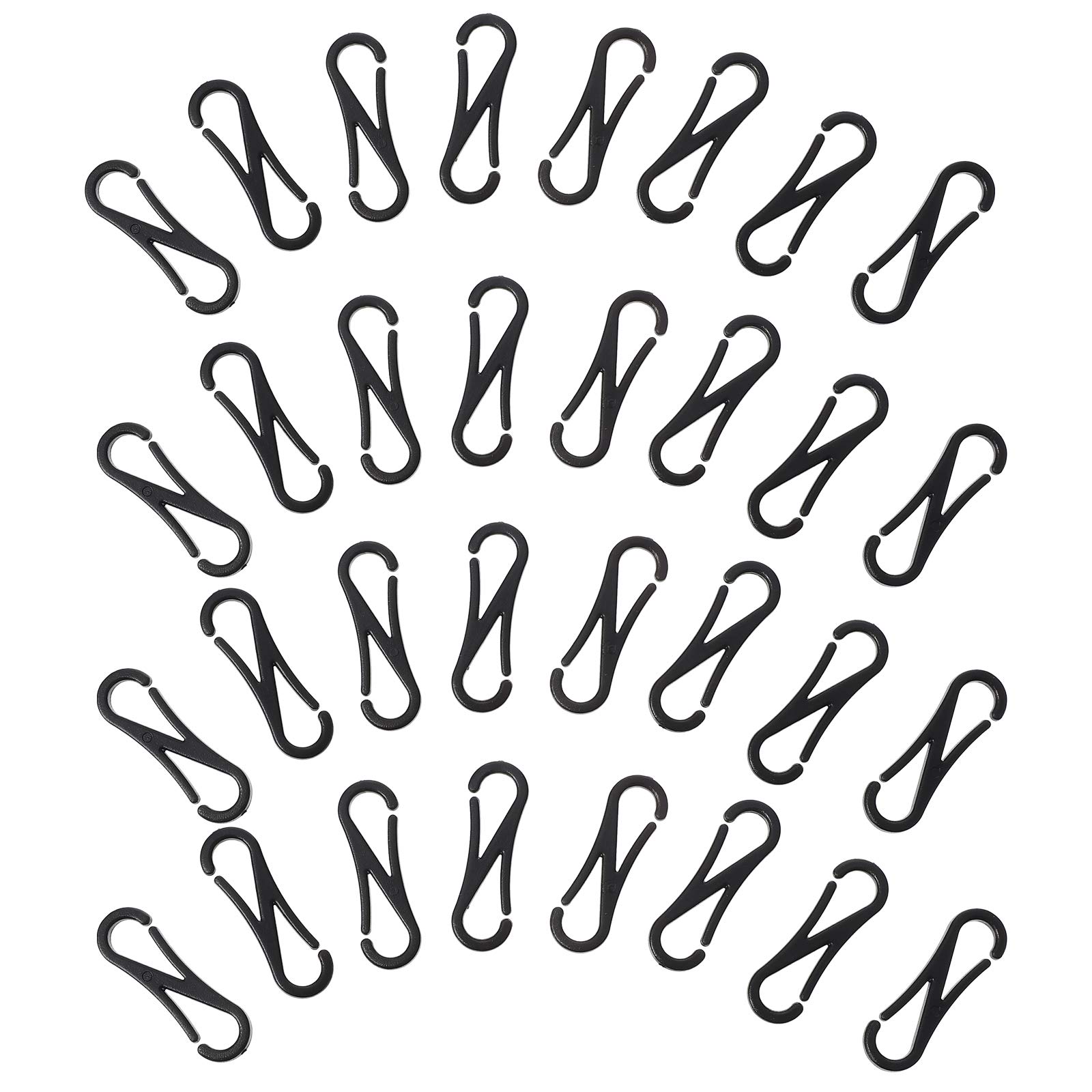 Yardwe 100pcs Heavy Duty Hanging Hooks - Durable Snap Clips & Lanyard Hooks for Gloves, Towels, Keys, Lanyards (Black) - Perfect for Home, Office, Camping & Outdoor Organization