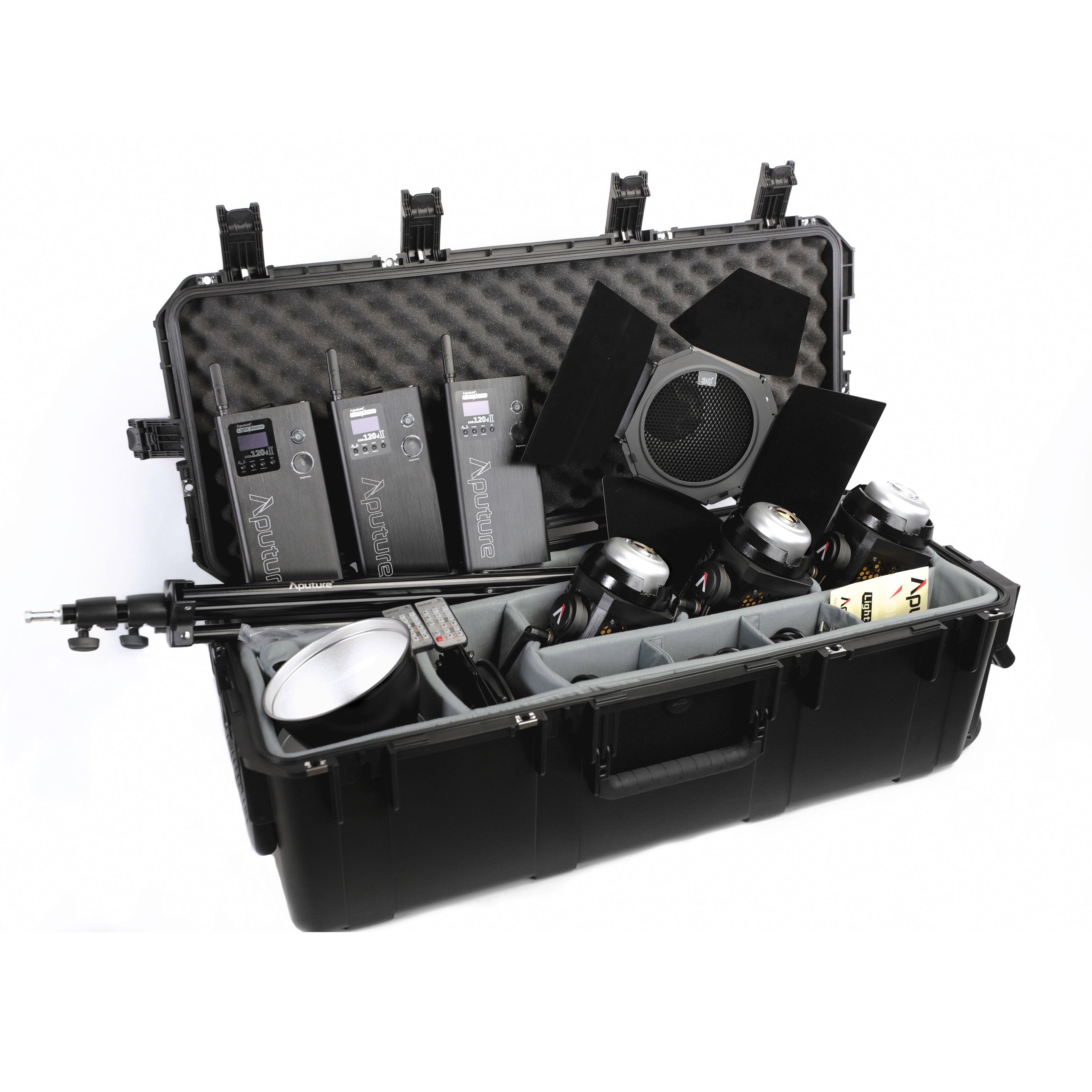 Aputure LS C120D II 3 Light Kit with V Mount Battery & SKB Case - Professional LED Video Lighting for Film, Photography, and Studio Production