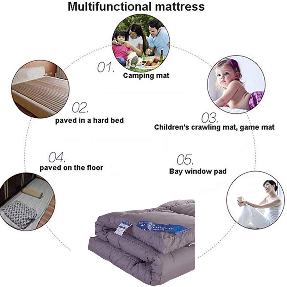 Portable Futon Mattress - Soft & Comfortable Foldable Floor Mat for Sleeping - Queen Size - Perfect for Living Room, Dorm, Camping & Travel - F Series